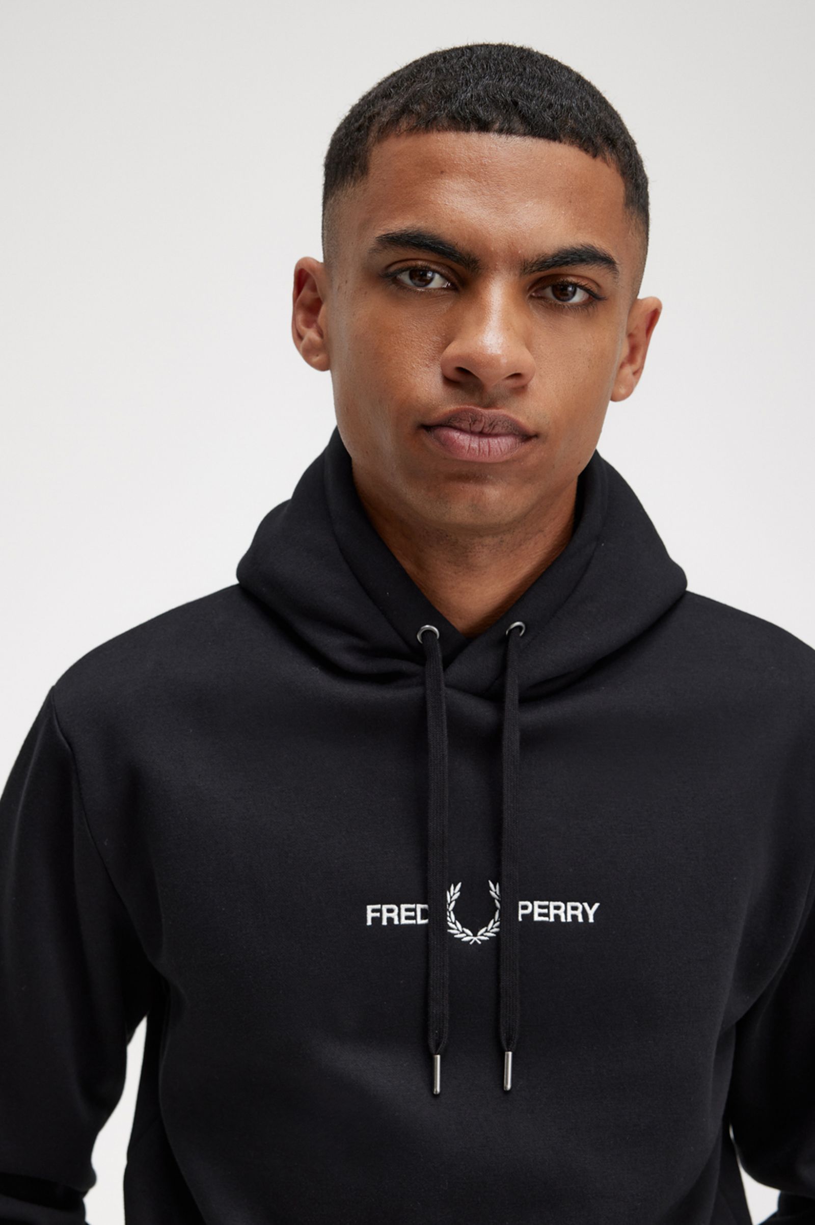 Embroidered Hooded Sweatshirt Black 7038847