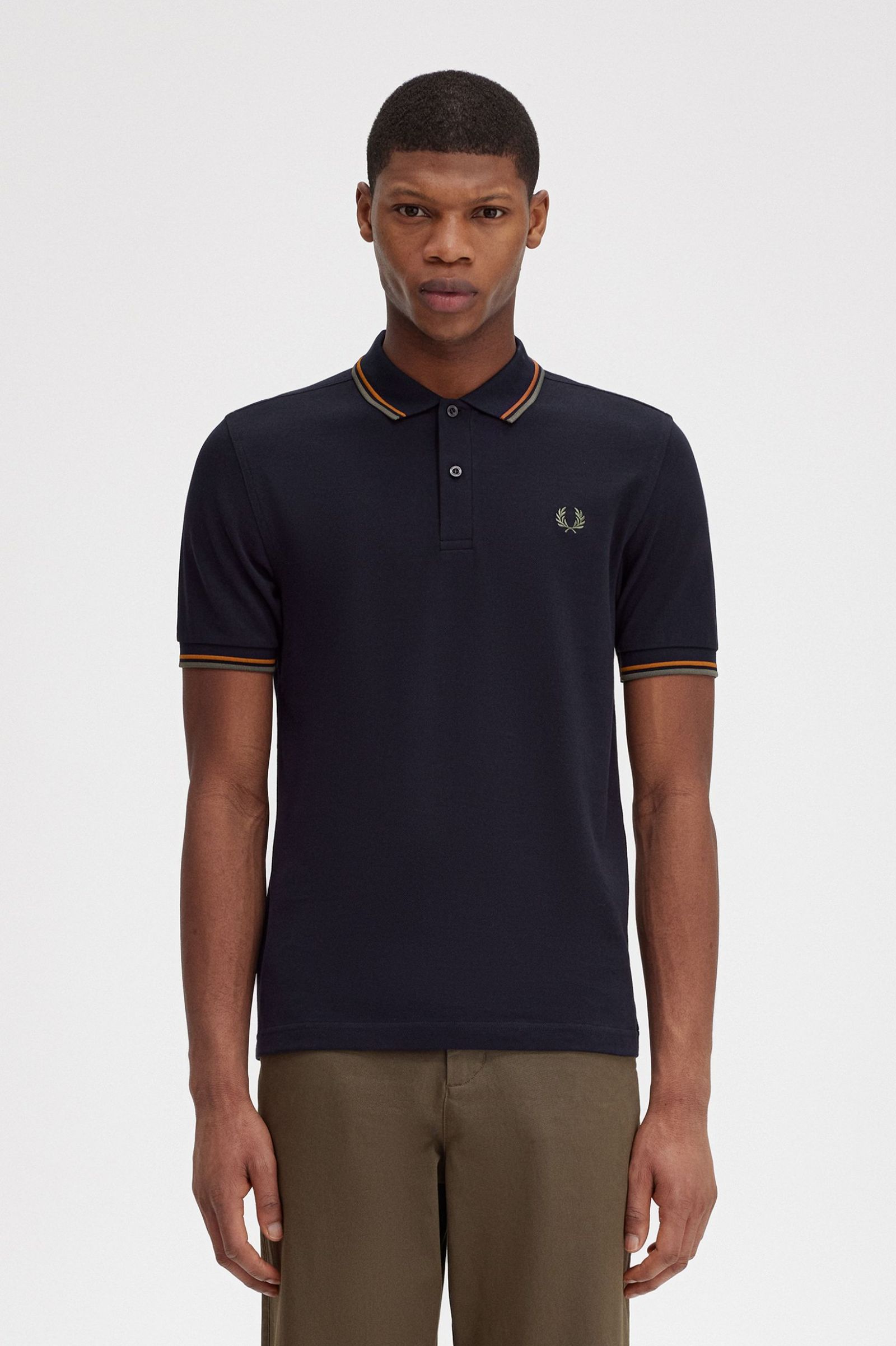 The Fred Perry ShirtM3600 Navy / Nut Flake / Field Green 7038500