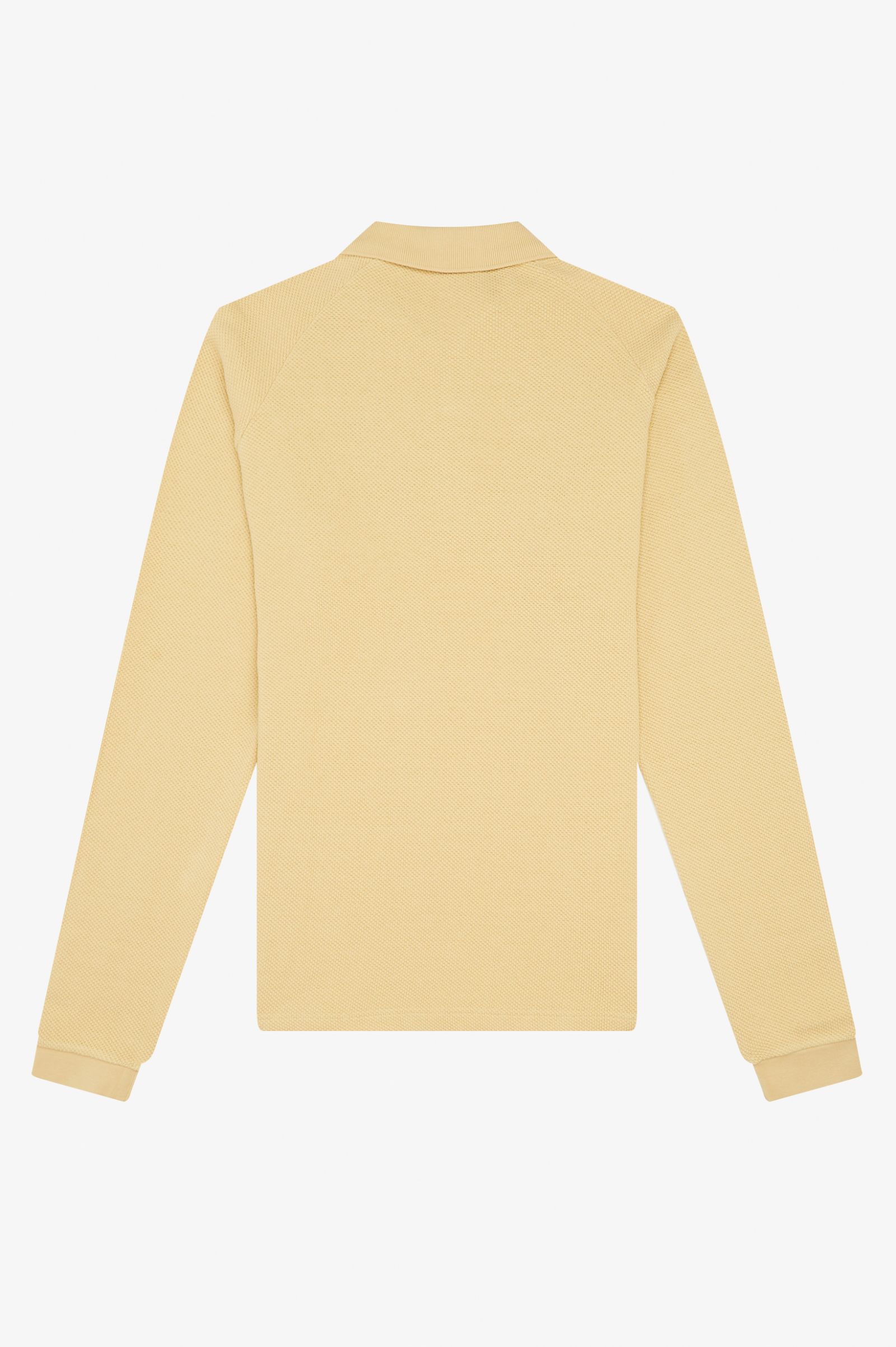 ReissuesTextured Long Sleeve Polo Shirt Ecru 7037868