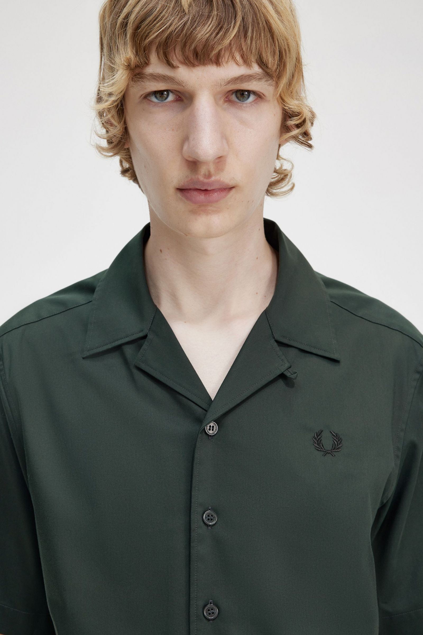 Ombre Revere Collar Shirt Night Green 7038715