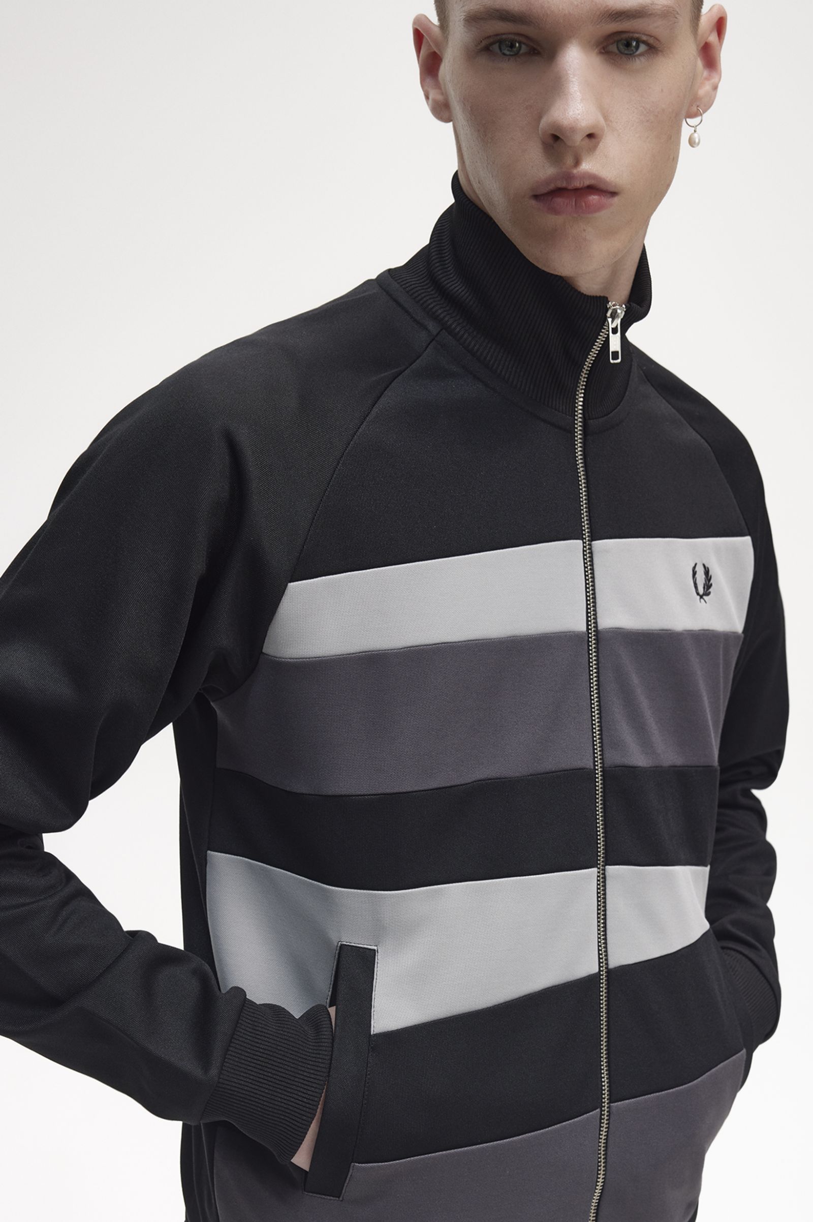 ReissuesContrast Panel Track Jacket Black 7037884