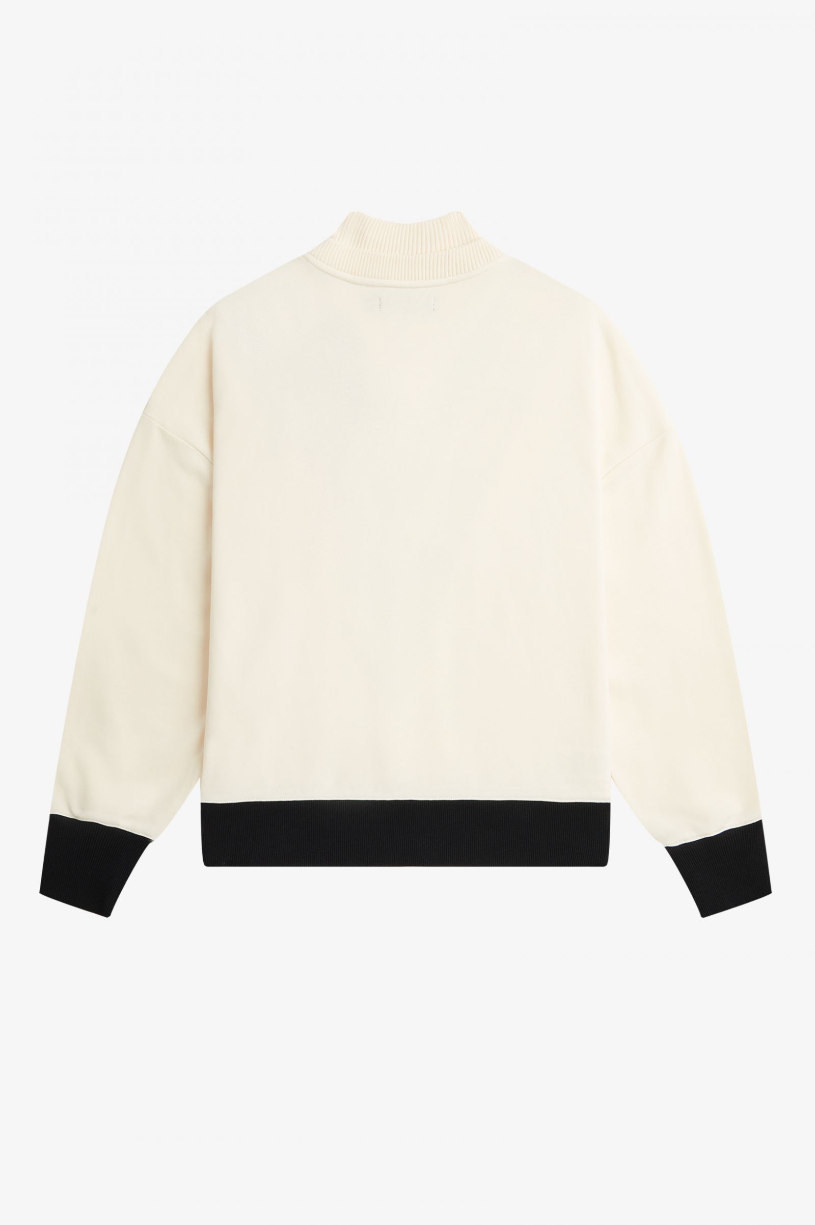 Tipped Knitted Trim Sweatshirt Ecru 7039420