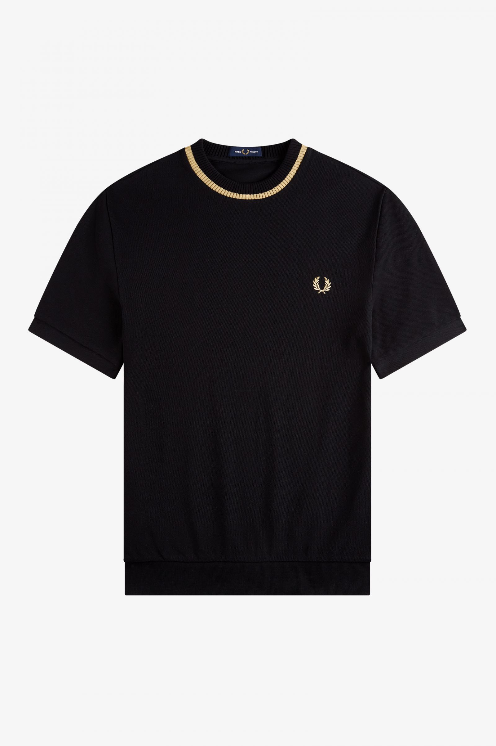 Crew Neck Piqué T-Shirt Black 7038936
