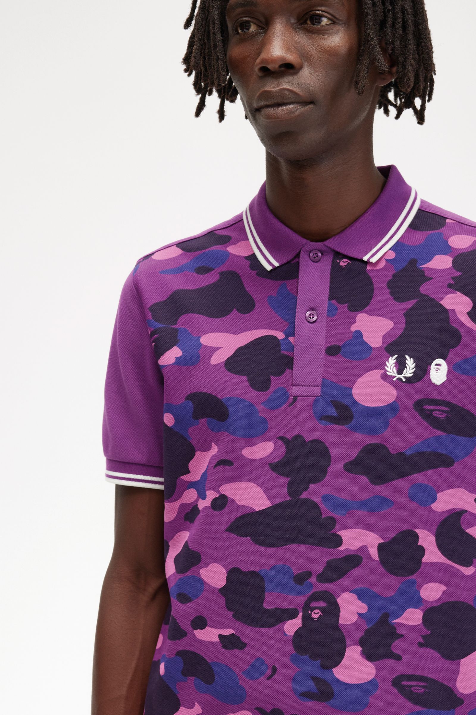 A Bathing Ape?Camouflage Fred Perry Shirt Black 7038237