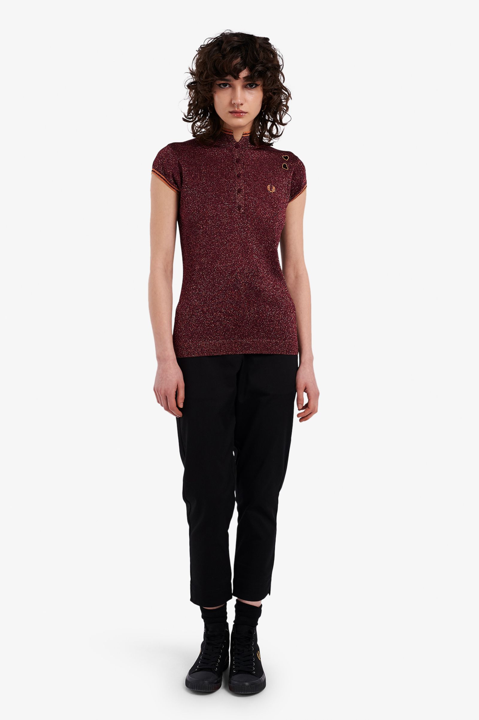 Amy Winehouse FoundationMetallic Knitted Shirt Black 7037936