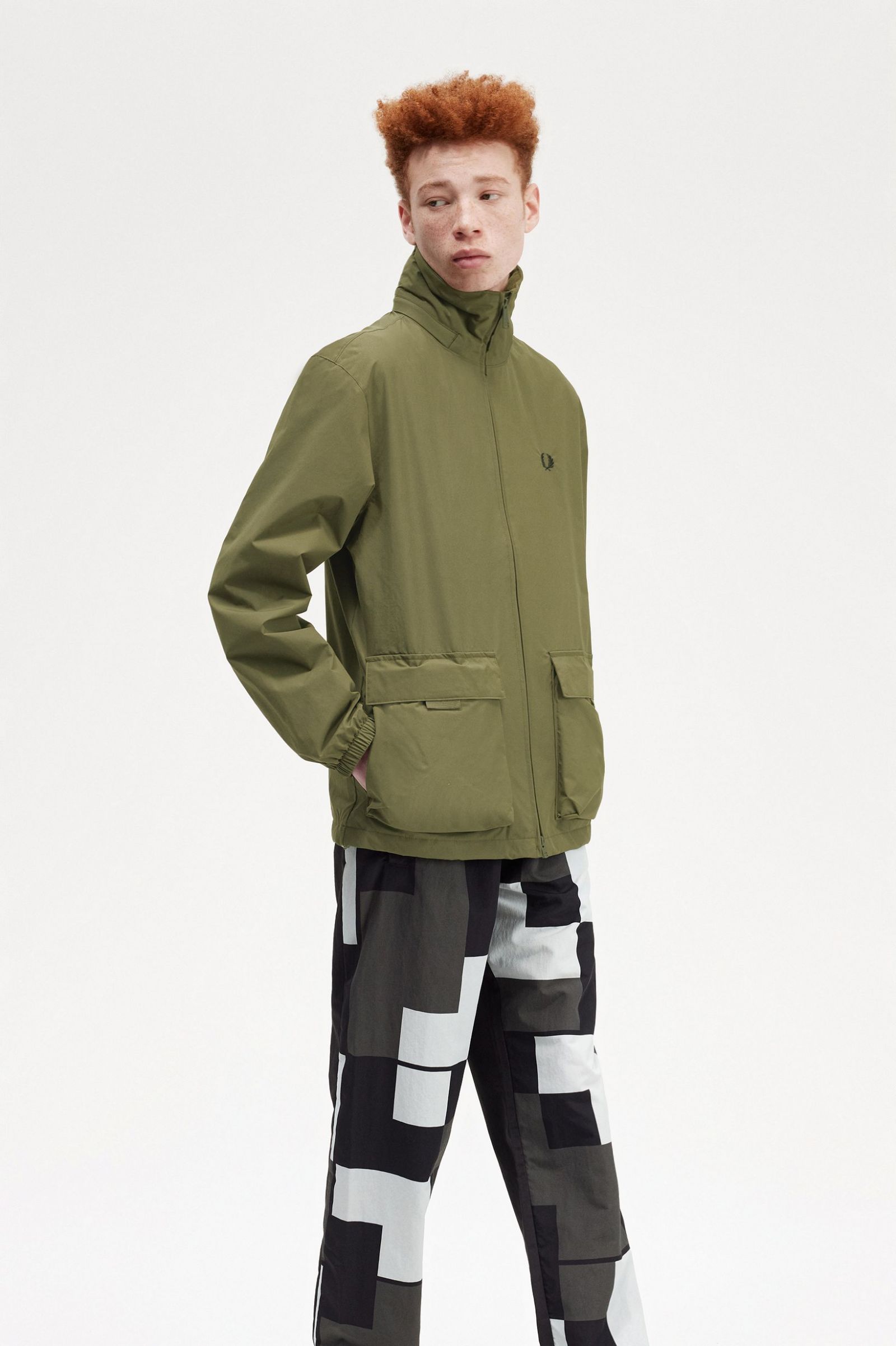 Patch Pocket Zip Through Jacket Uniform Green 7038279