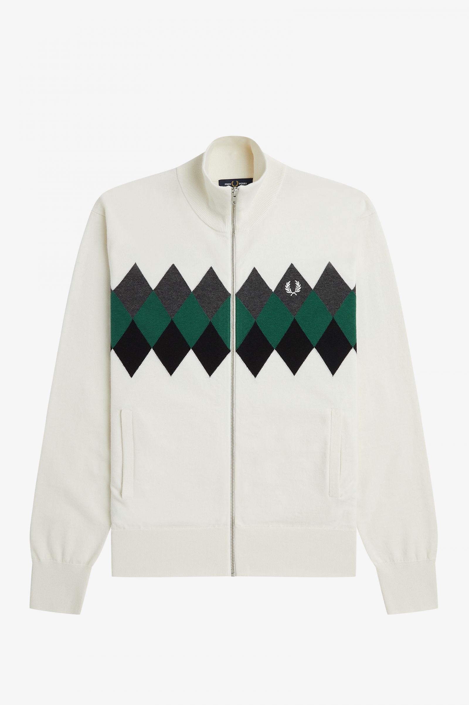 ReissuesDiamond Intarsia Cardigan Snow White 7037881