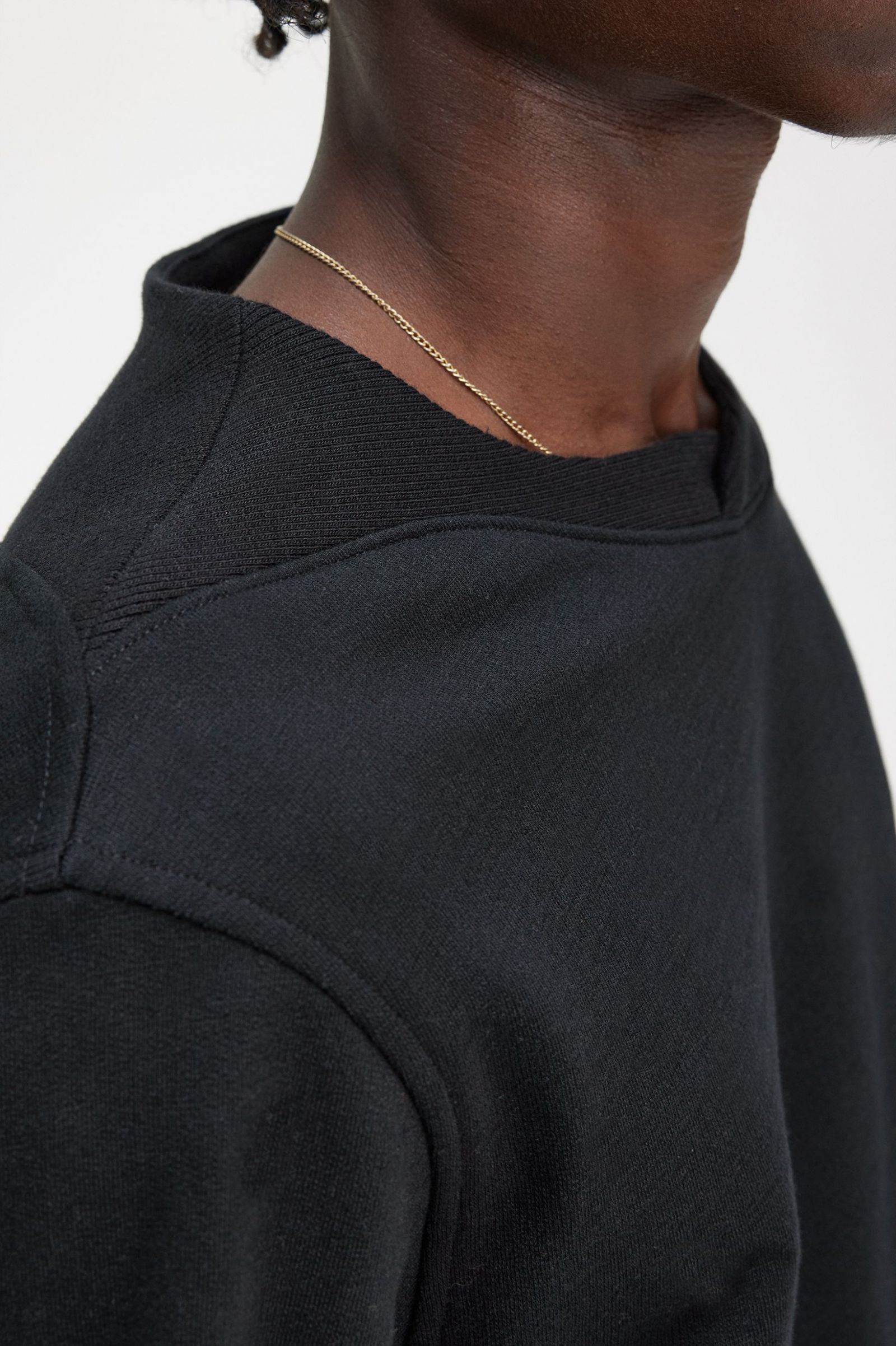 Rib Detail Sweatshirt Black 7038677