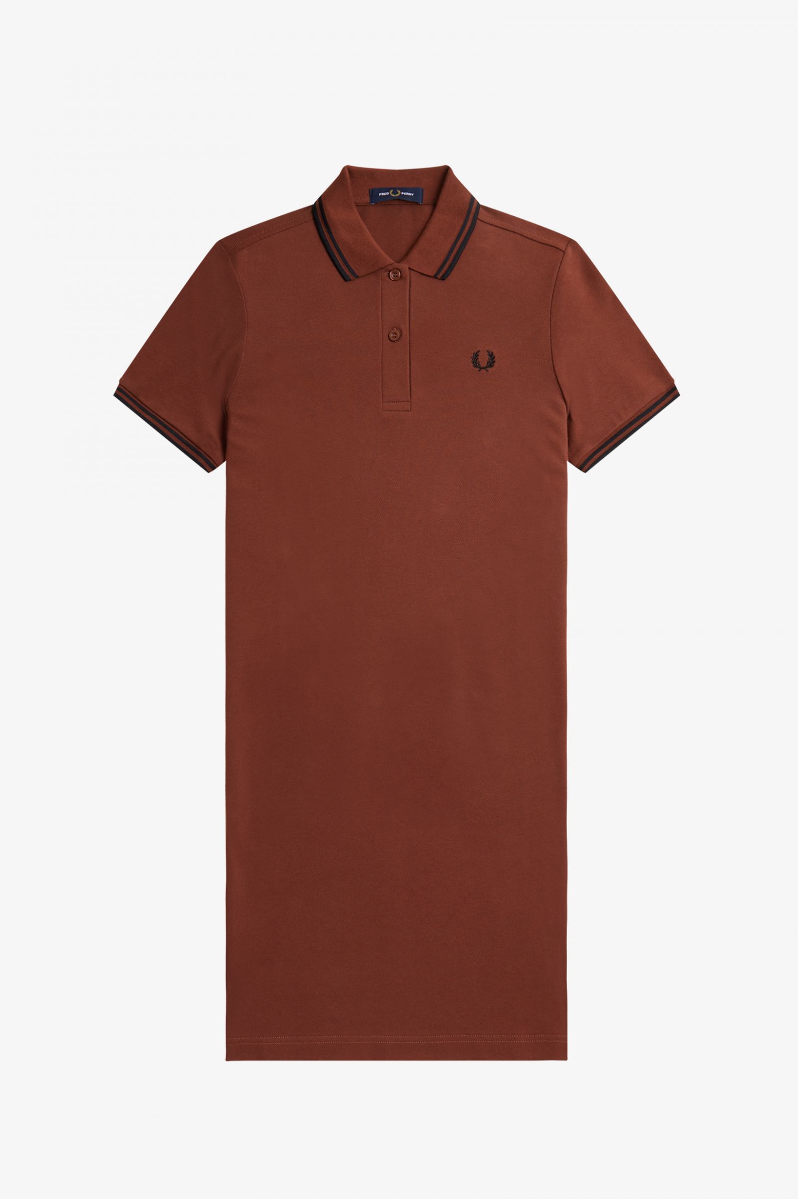 Twin Tipped Fred Perry Shirt Dress Whisky Brown / Black / Black 7039299