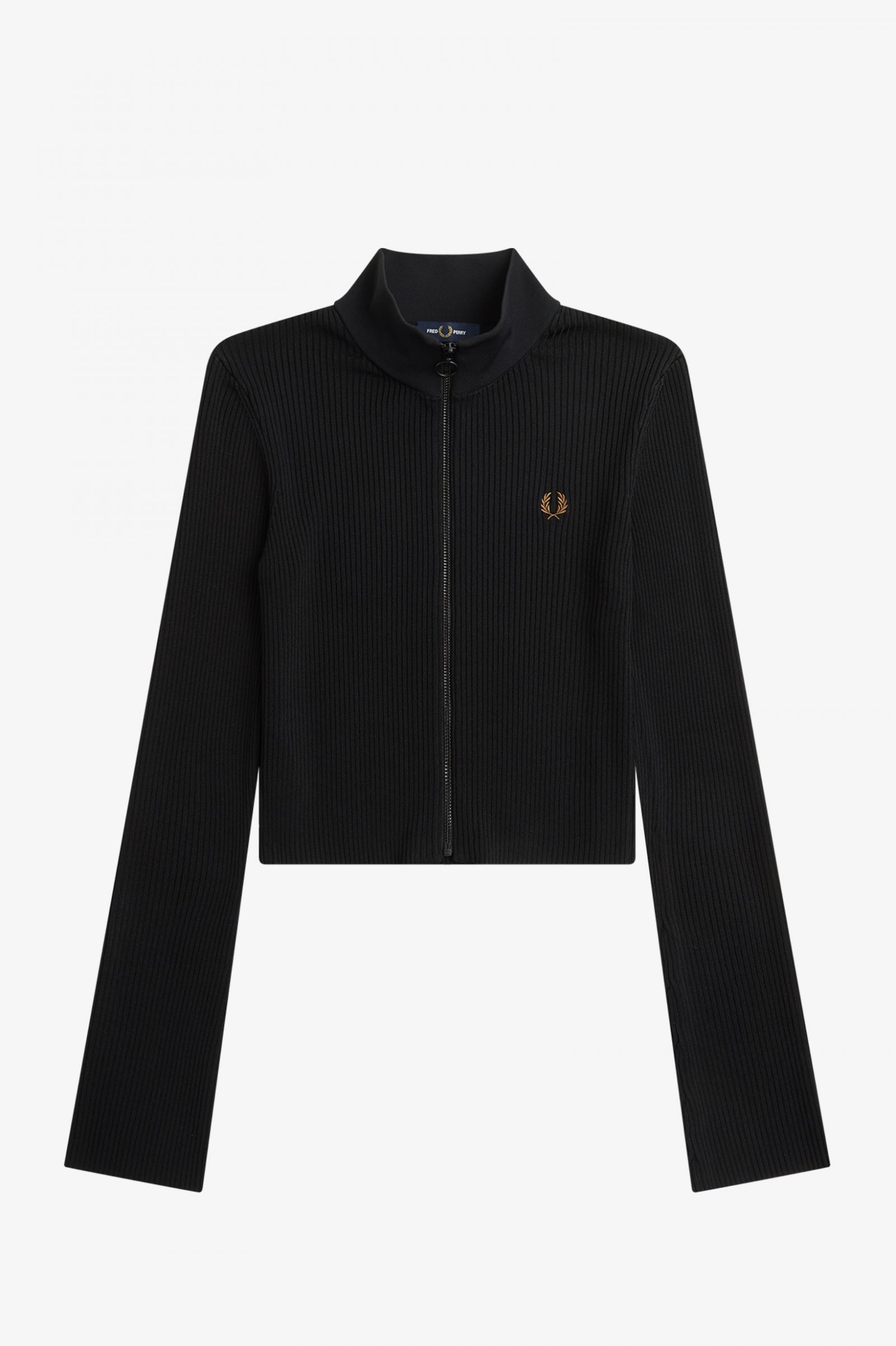 Ribbed Zip Through Jumper Black 7039335