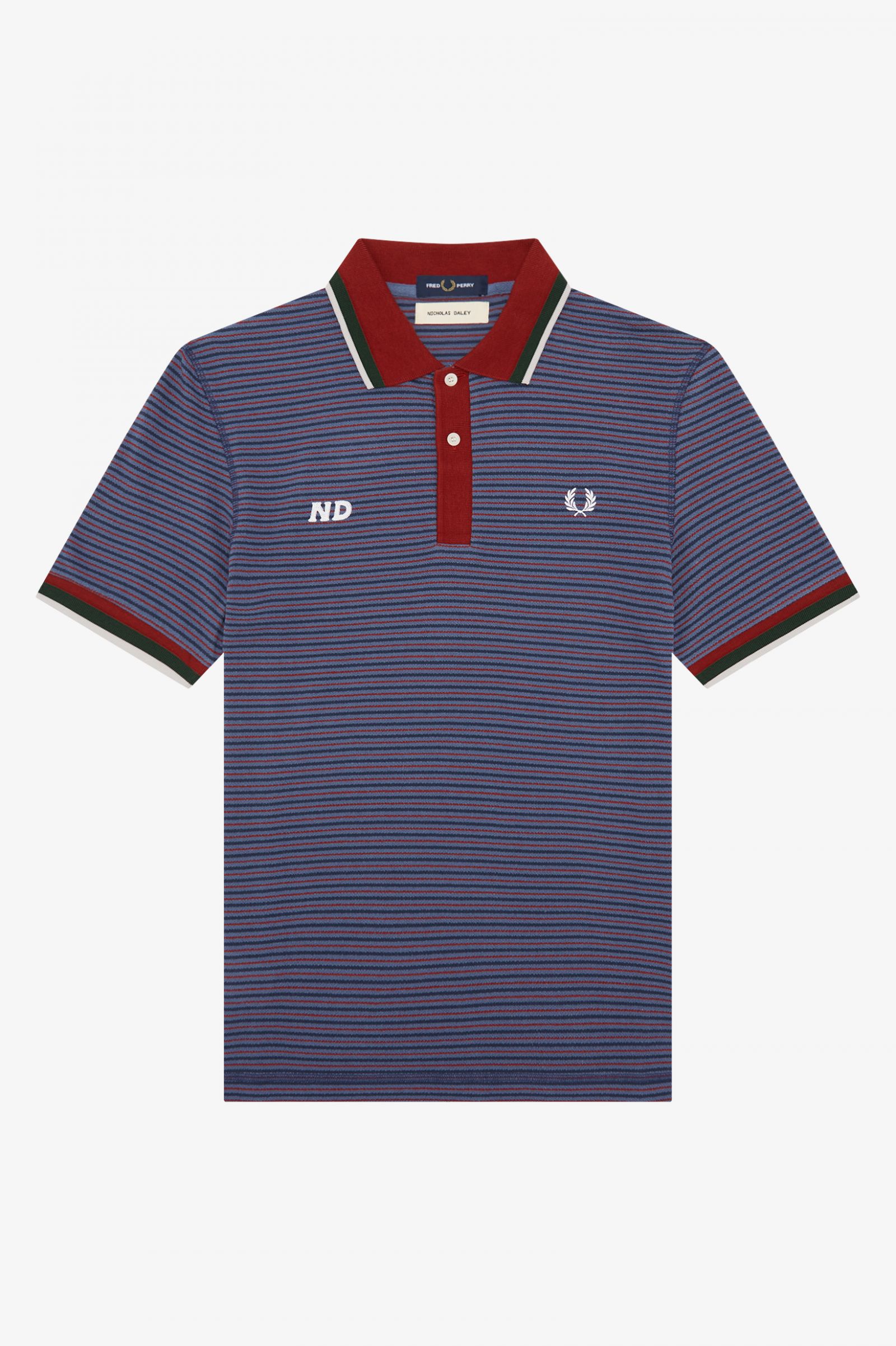 Nicholas DaleyStriped Polo Shirt Antique Bronze 7037839