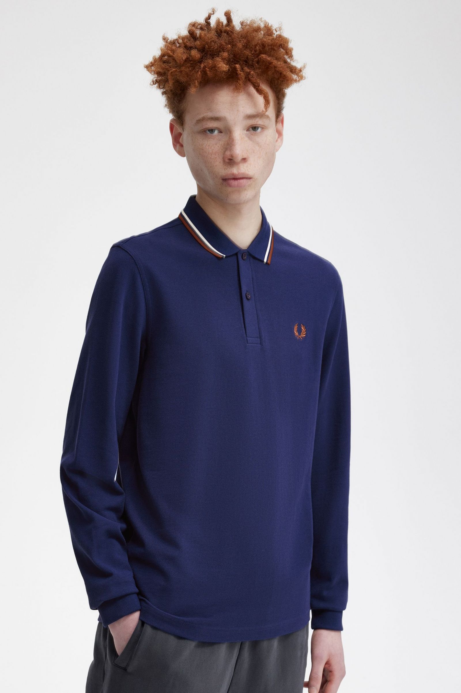 The Fred Perry ShirtM3636 French Navy / Ecru / Whisky Brown 7038440
