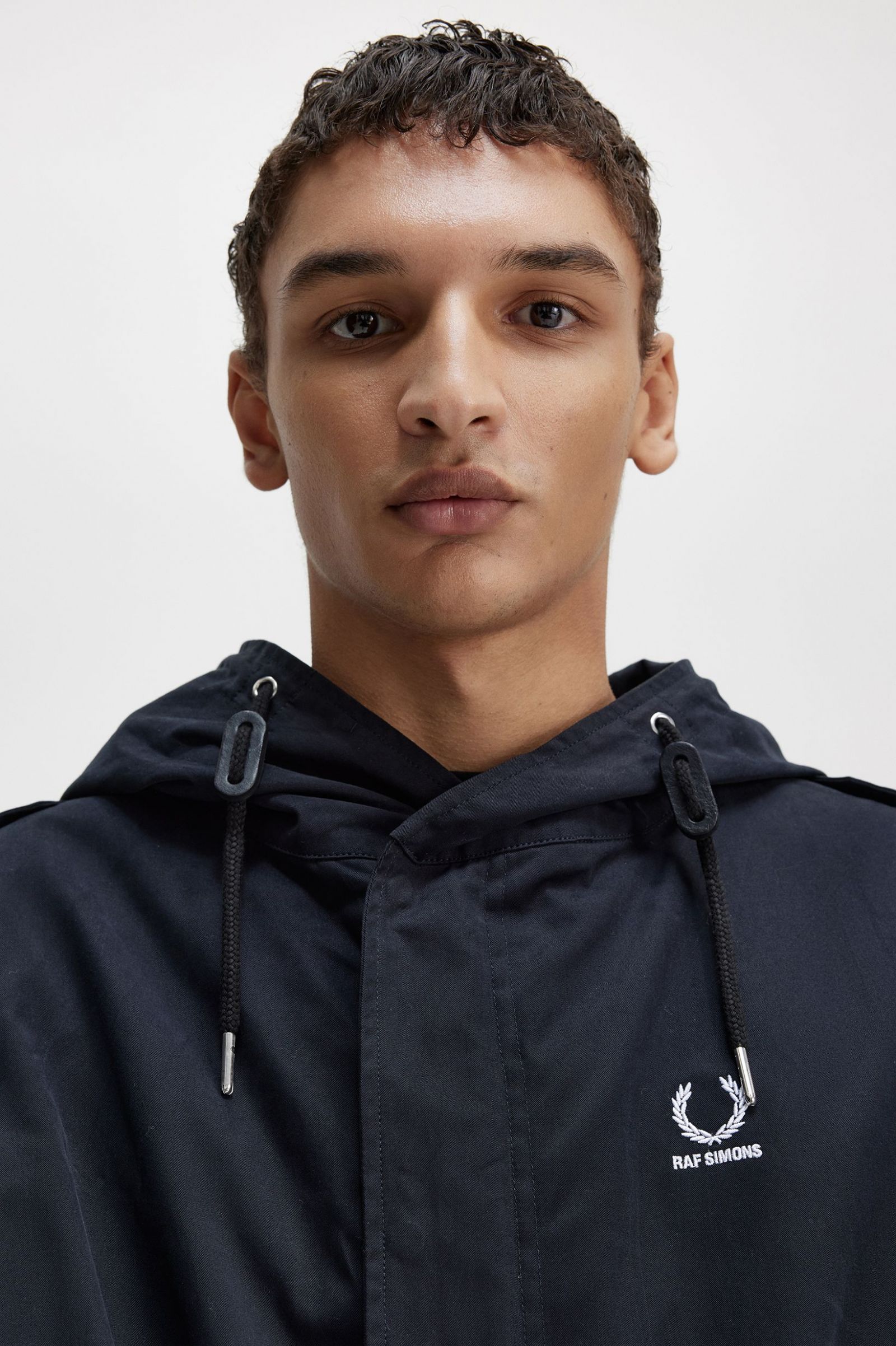 Raf SimonsPrinted Patch Parka Navy 7038293