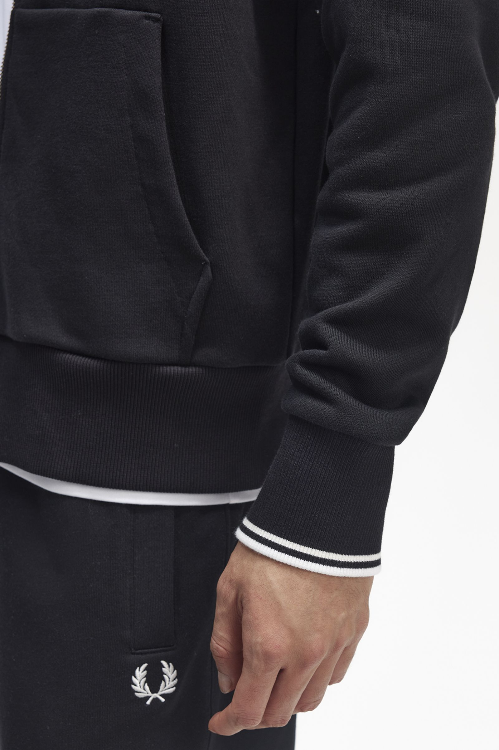 Hooded Zip Through Sweatshirt Black 7038843