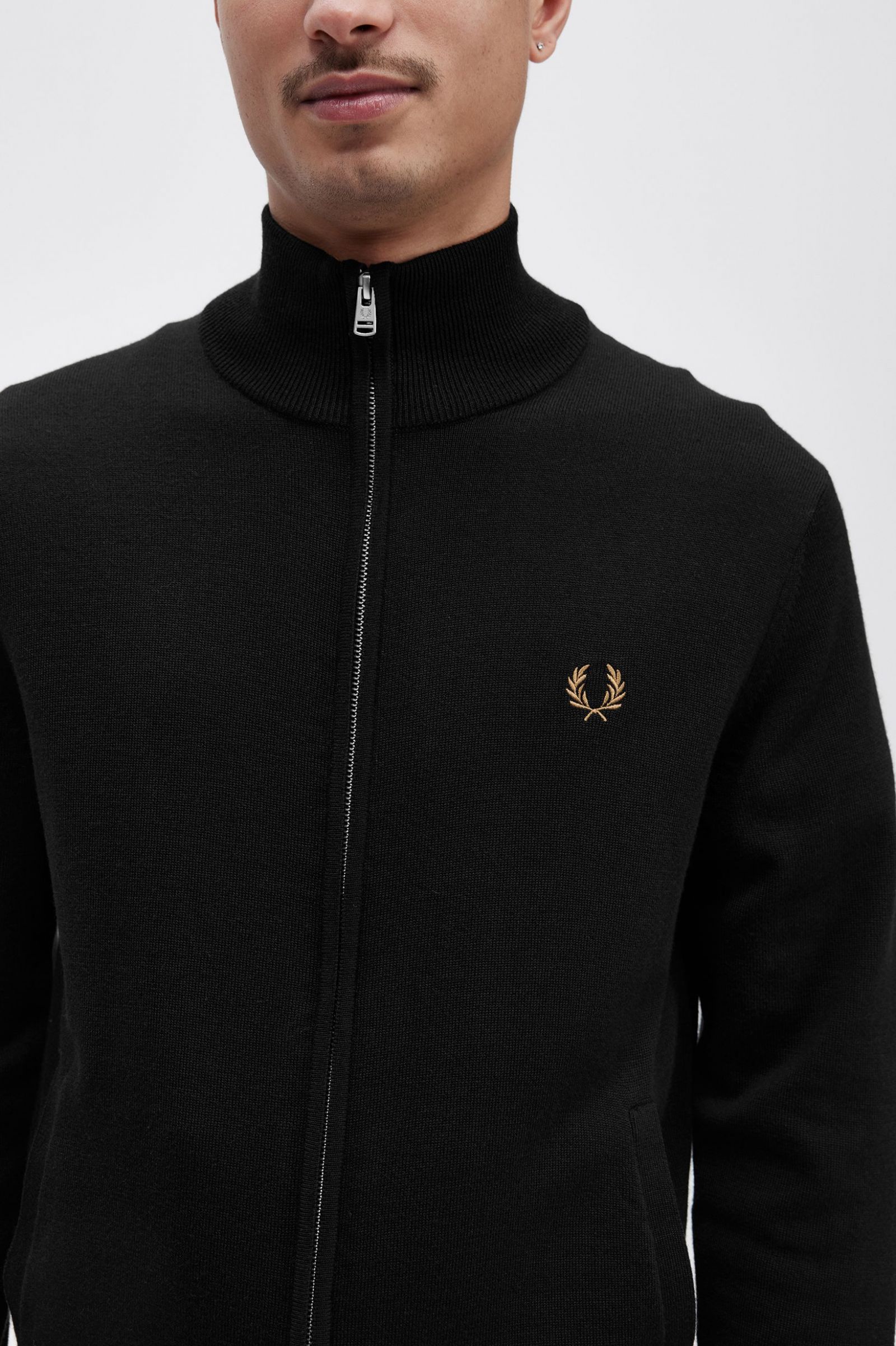 Classic Zip Through Cardigan Black 7038345