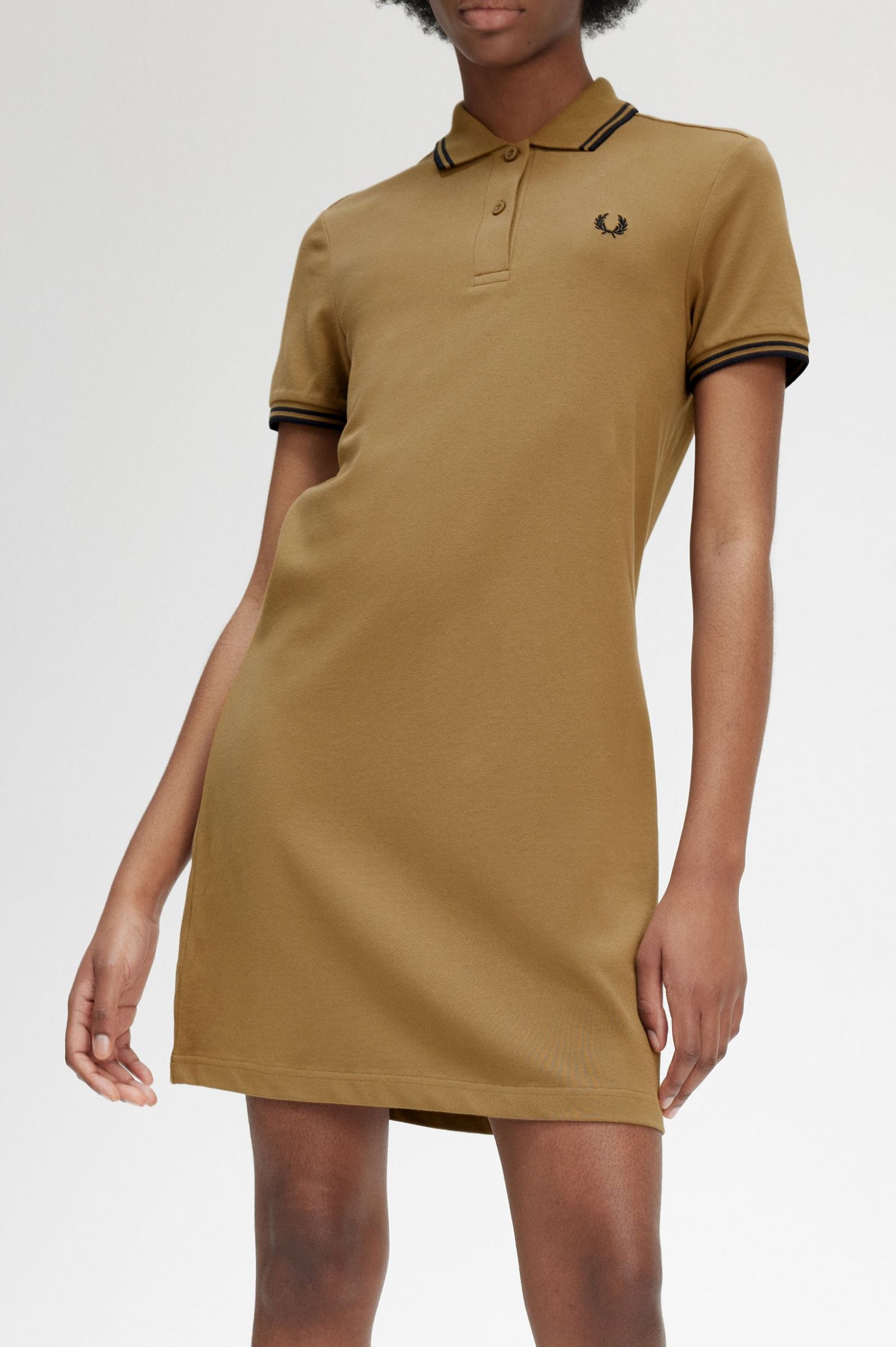 Twin Tipped Fred Perry Shirt Dress Shaded Stone 7039285