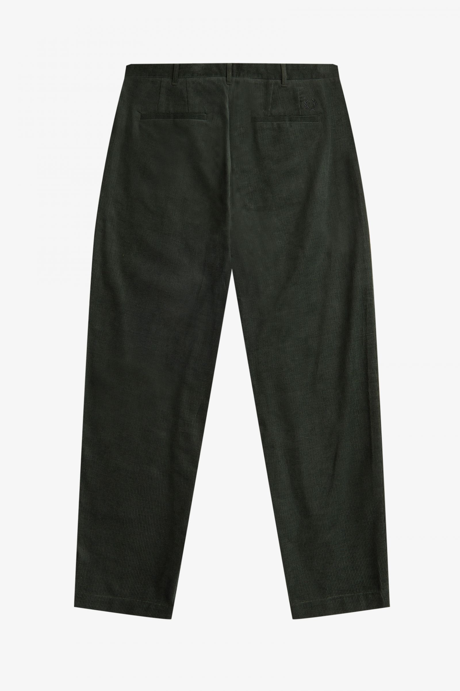 Waffle Cord Tapered Trousers Night Green 7038692