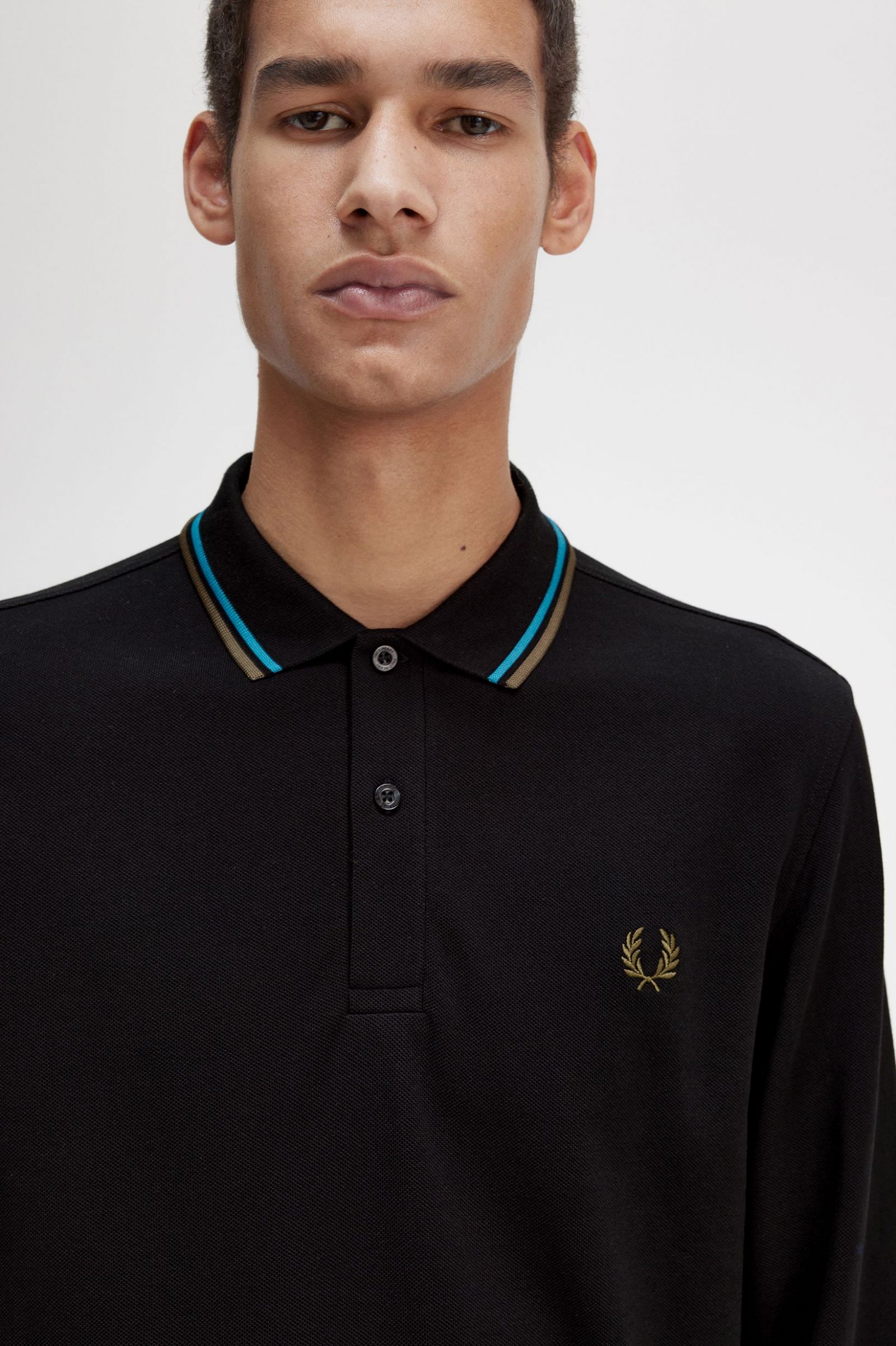 The Fred Perry ShirtM3636 Black / Cyber Blue / Uniform Green 7038026