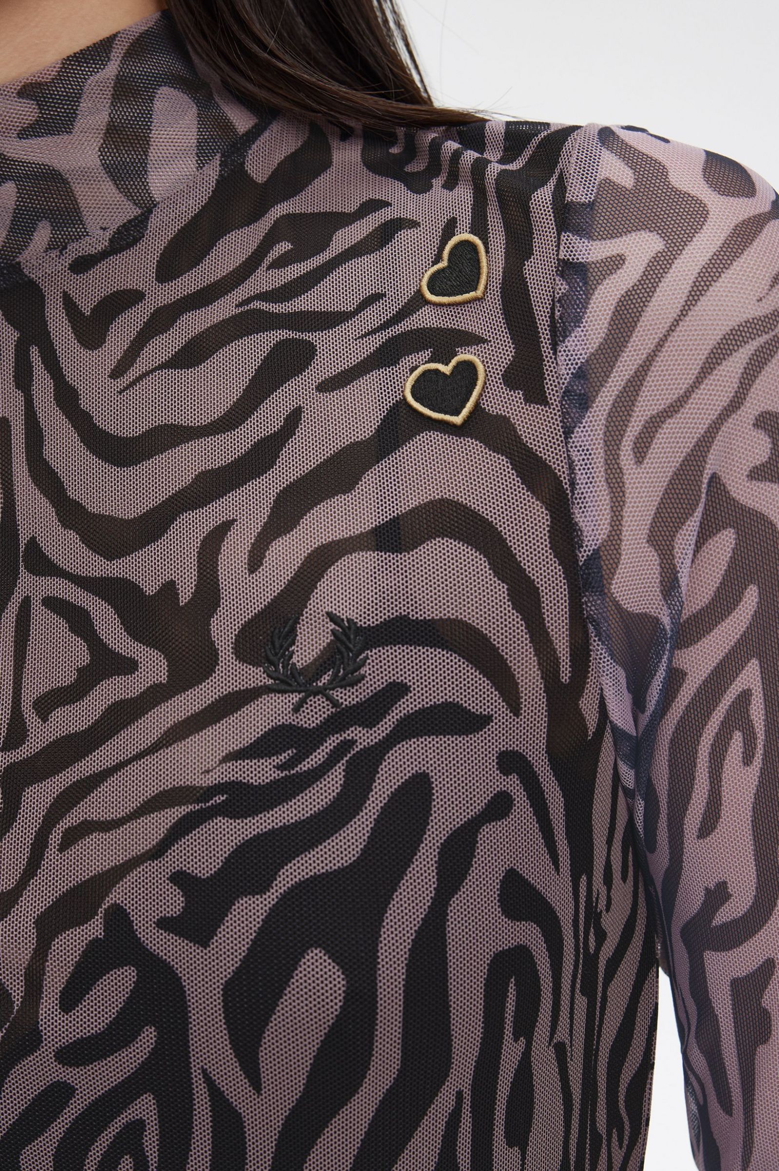 Amy Winehouse FoundationZebra Print Mesh Dress Dusty Rose Pink 7039370