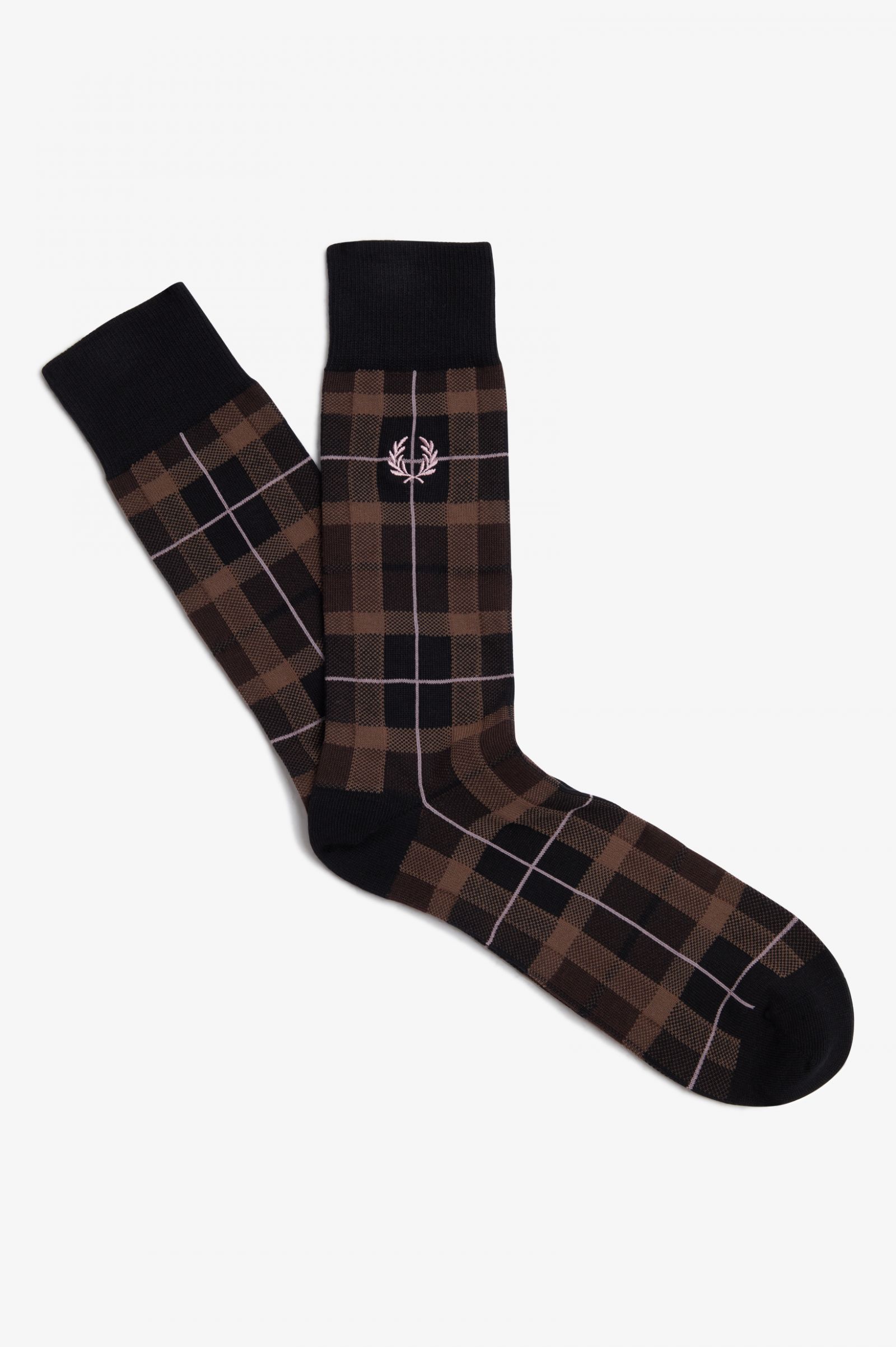 Tartan Socks Burnt Tobacco / Dark Pink 7037813