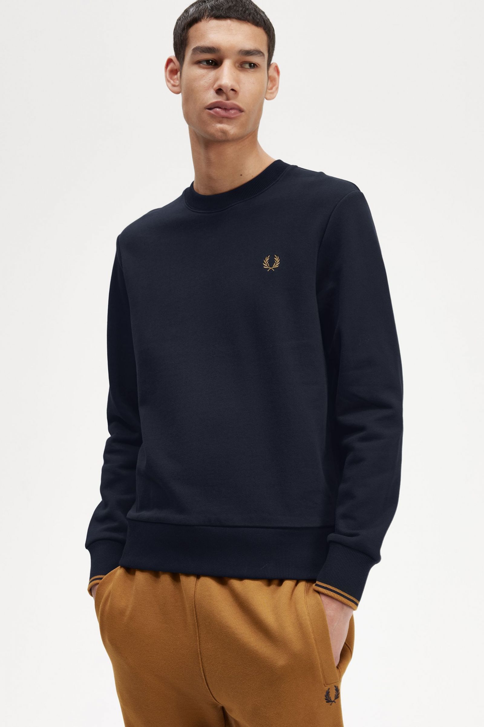 Crew Neck Sweatshirt Navy / Dark Caramel 7038865
