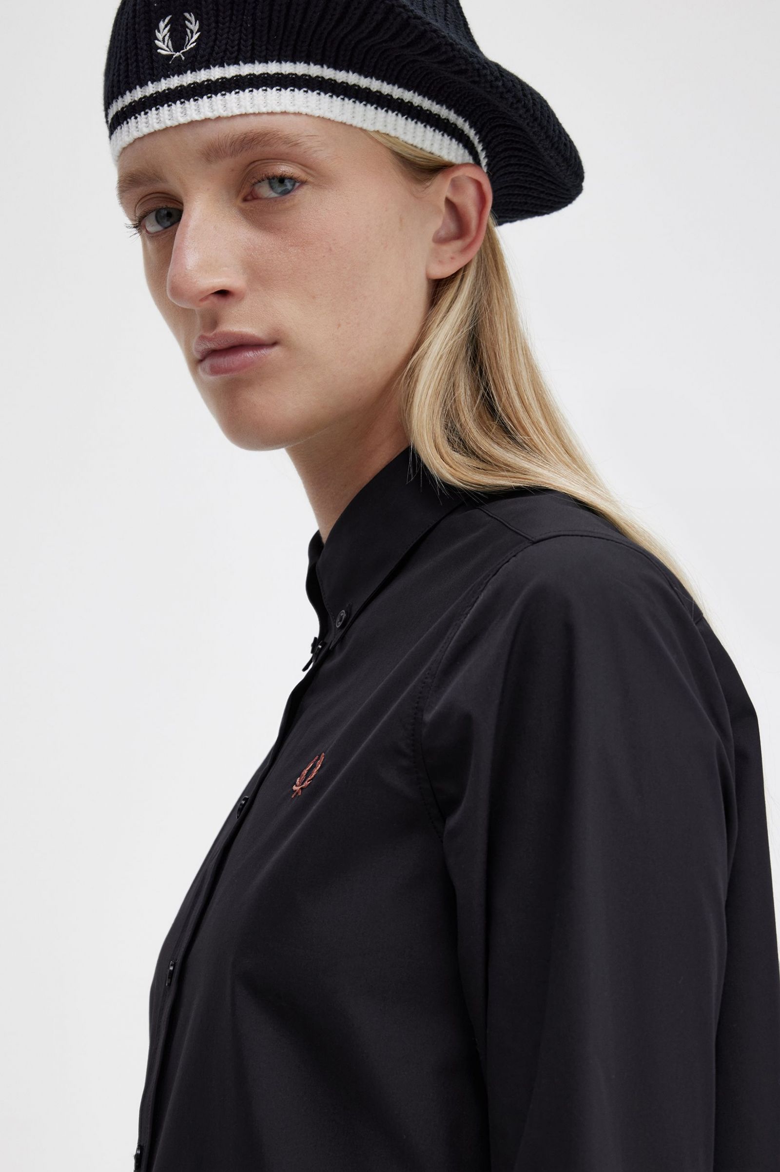 Button-Through Shirt Dress Black 7039354