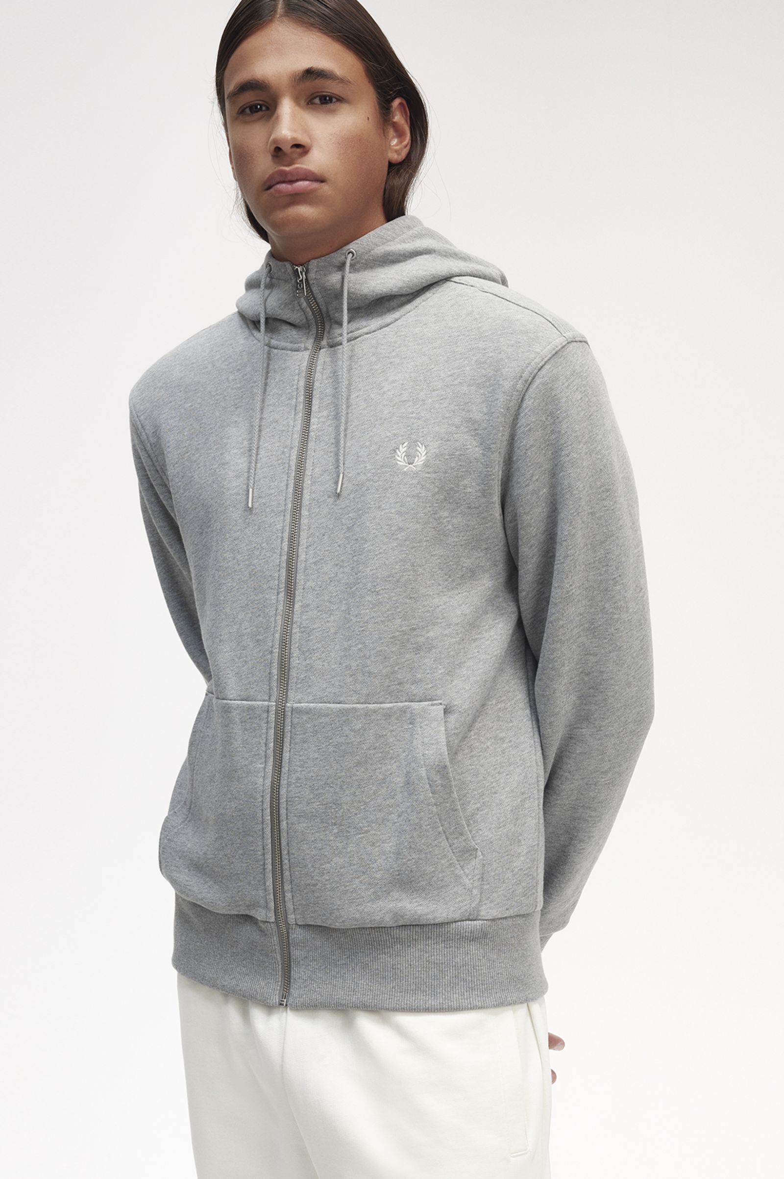 Hooded Zip Through Sweatshirt Steel Marl 7038858