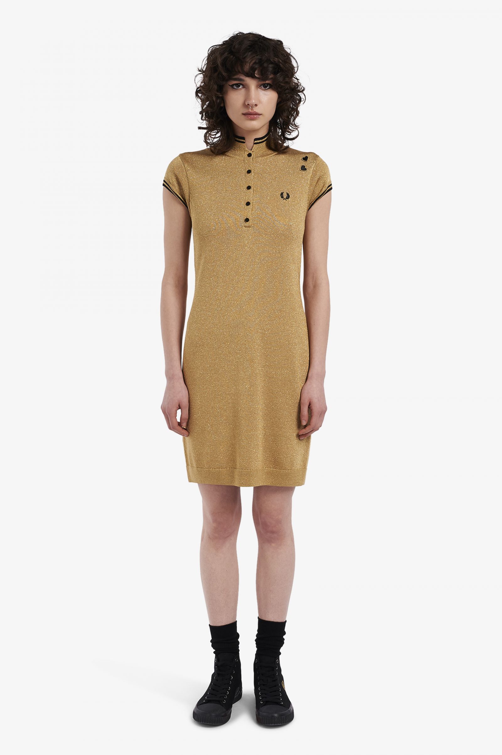 Amy Winehouse FoundationMetallic Knitted Dress 1964 Gold 7037958