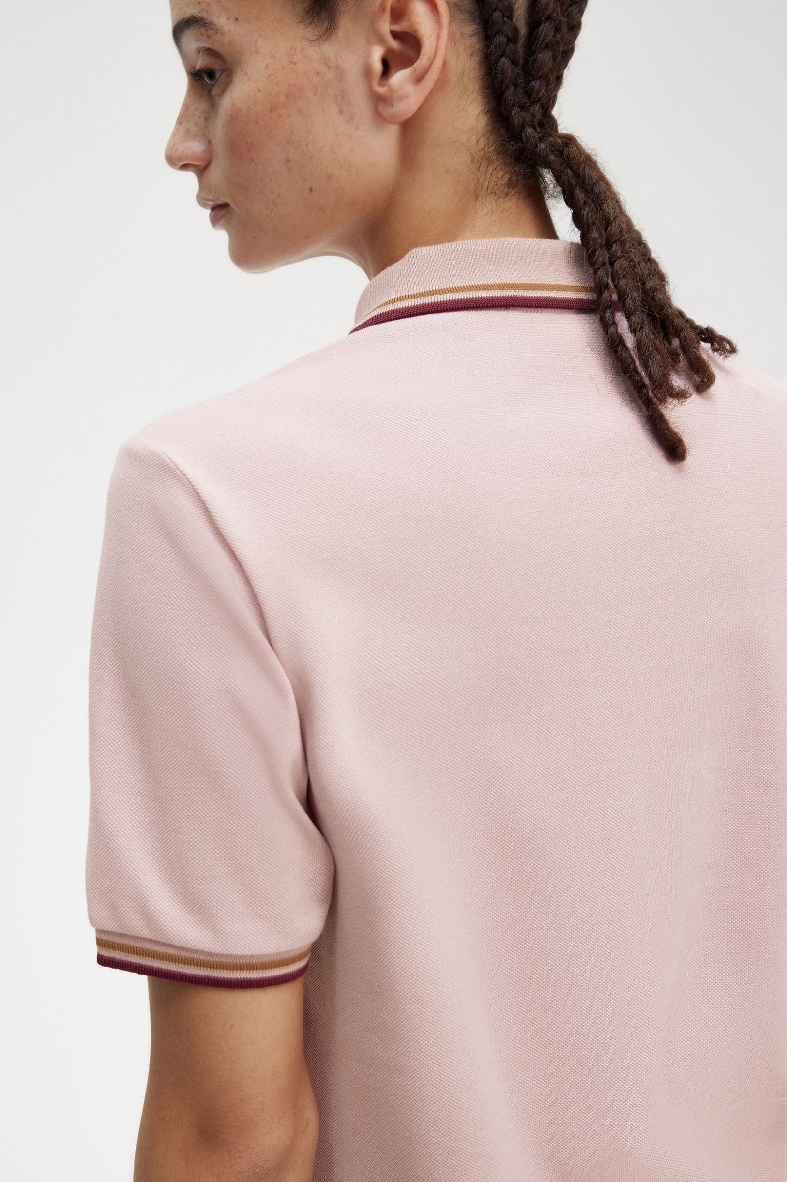 The Fred Perry ShirtG3600 Dusty Rose Pink / Shaded Stone / Oxblood 7039384