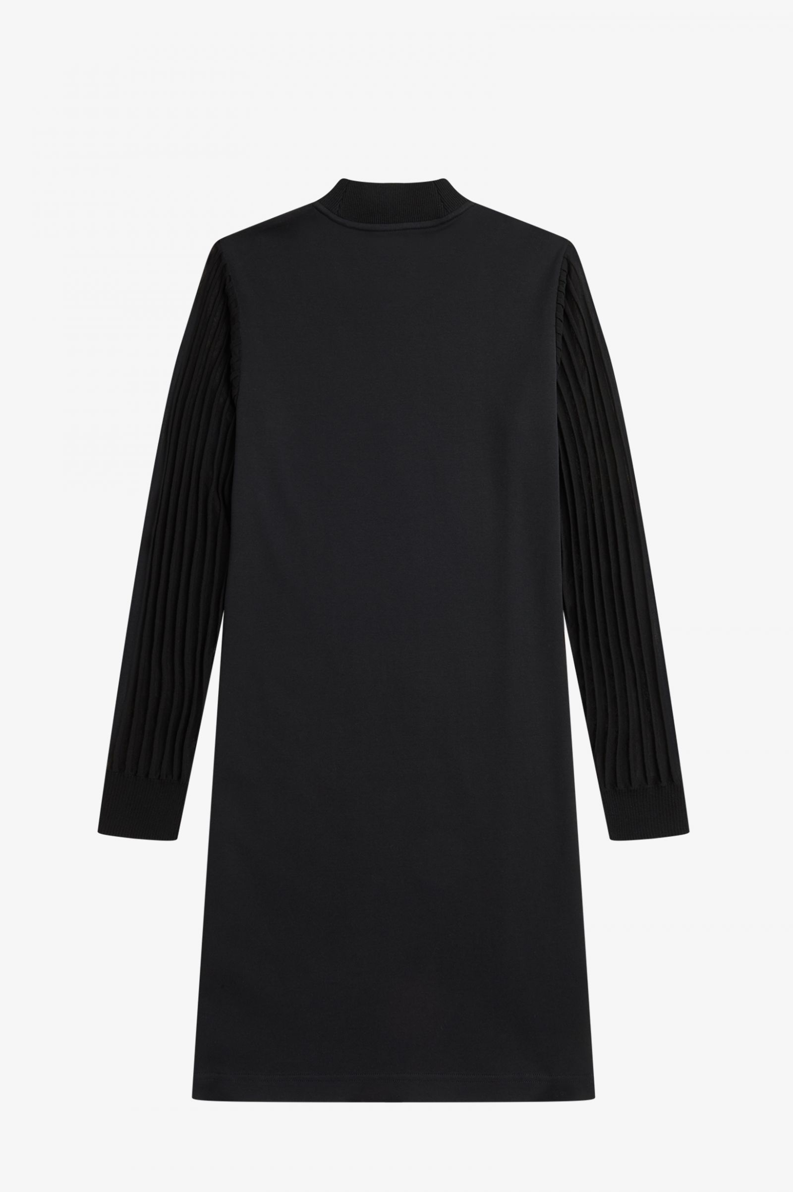 Sheer Sleeve Mock Neck Dress Black 7039307