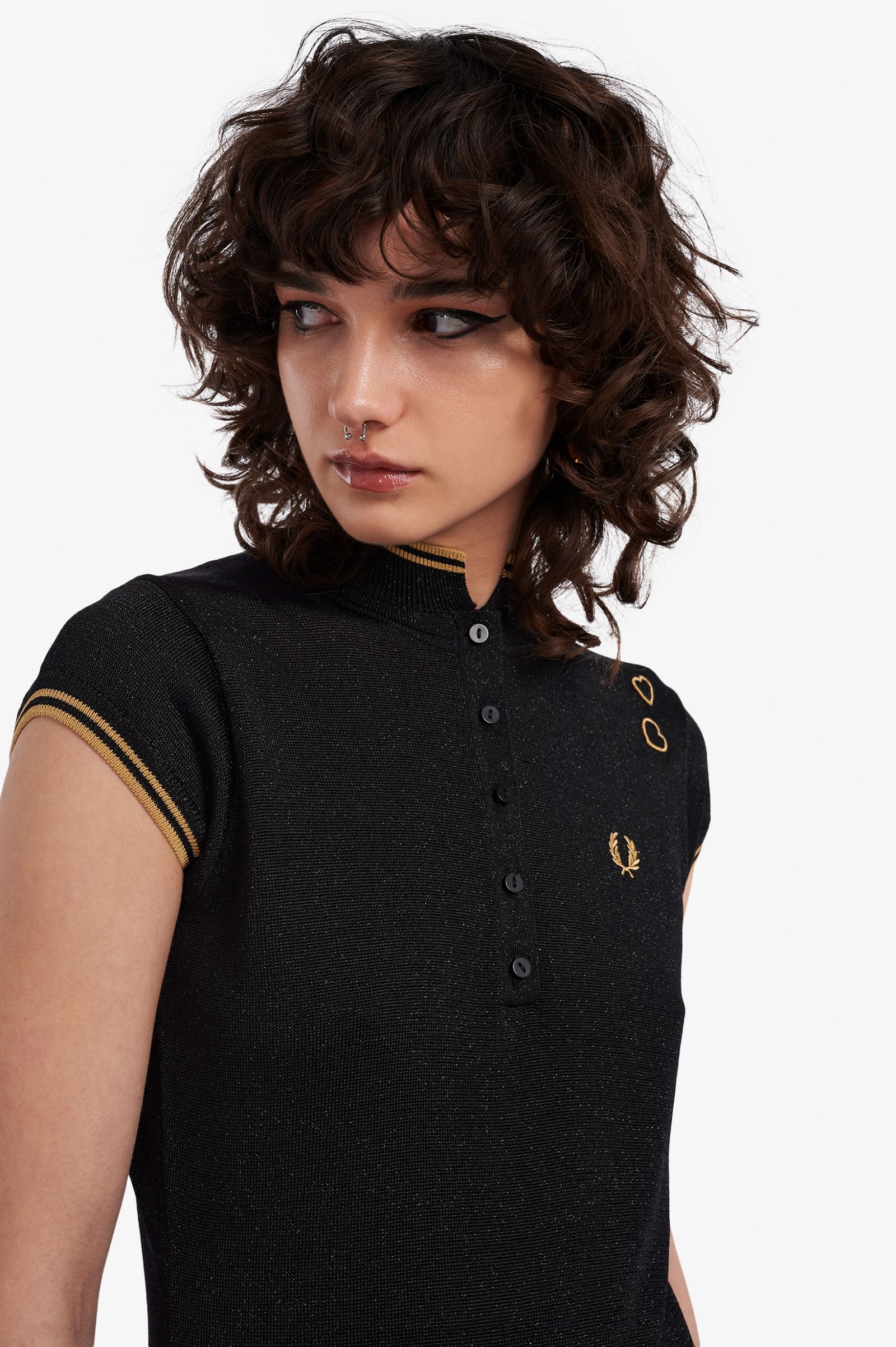 Amy Winehouse FoundationMetallic Knitted Shirt Black 7037966