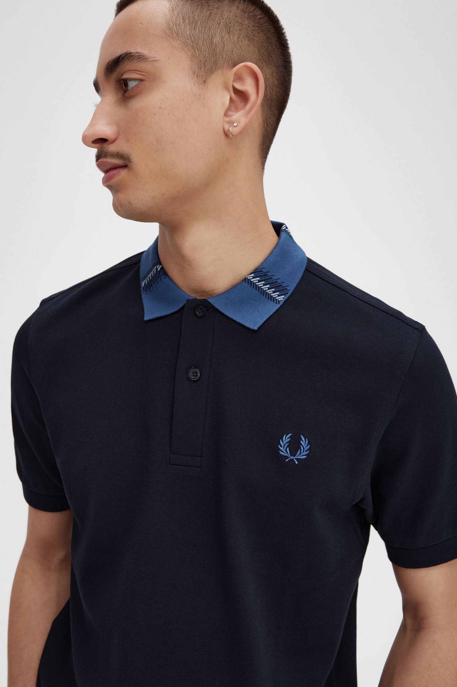 Graphic Collar Polo Shirt Navy 7038505
