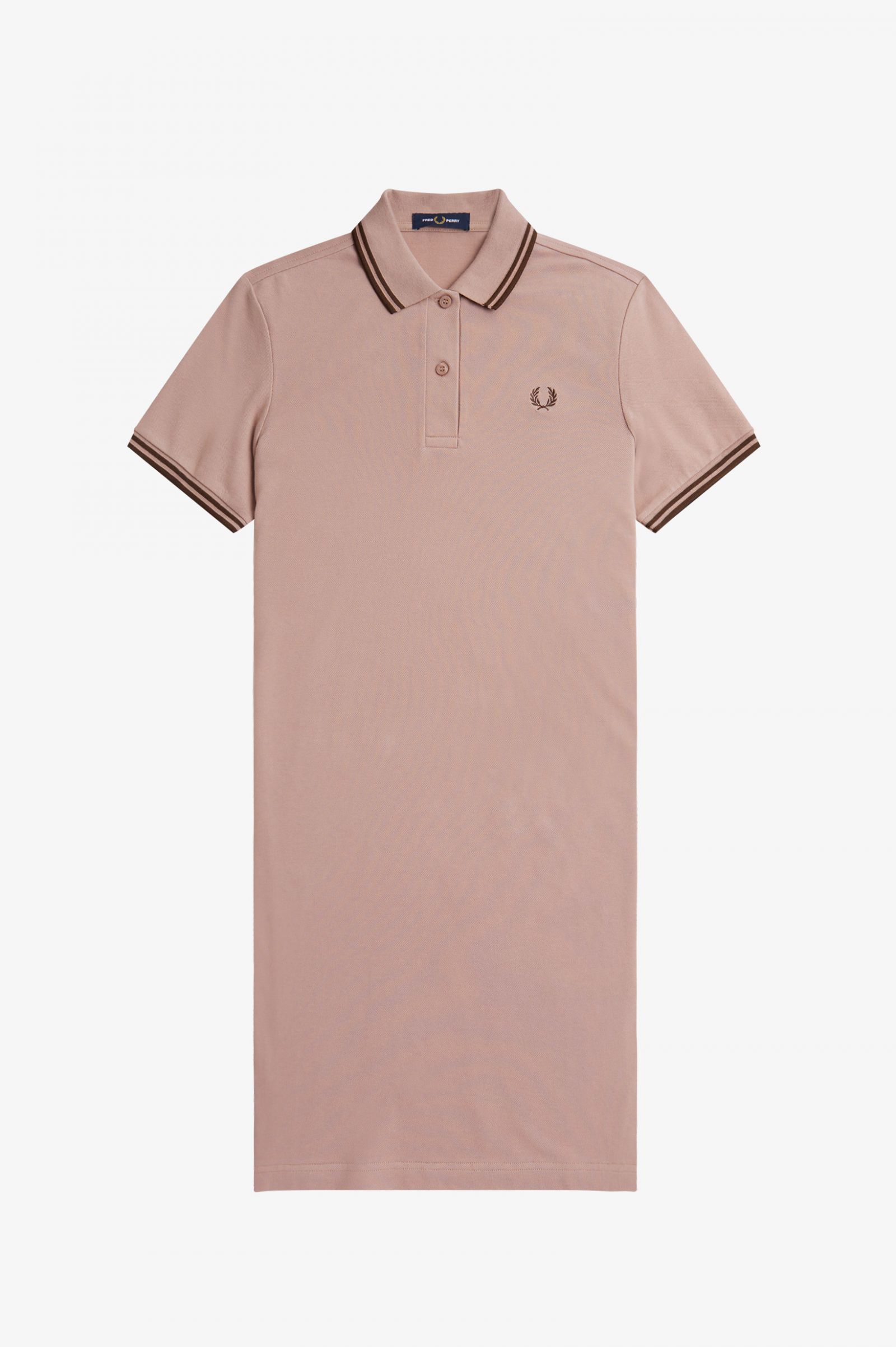 Twin Tipped Fred Perry Shirt Dress Dark Pink / Whisky Brown / Whisky Brown 7039295