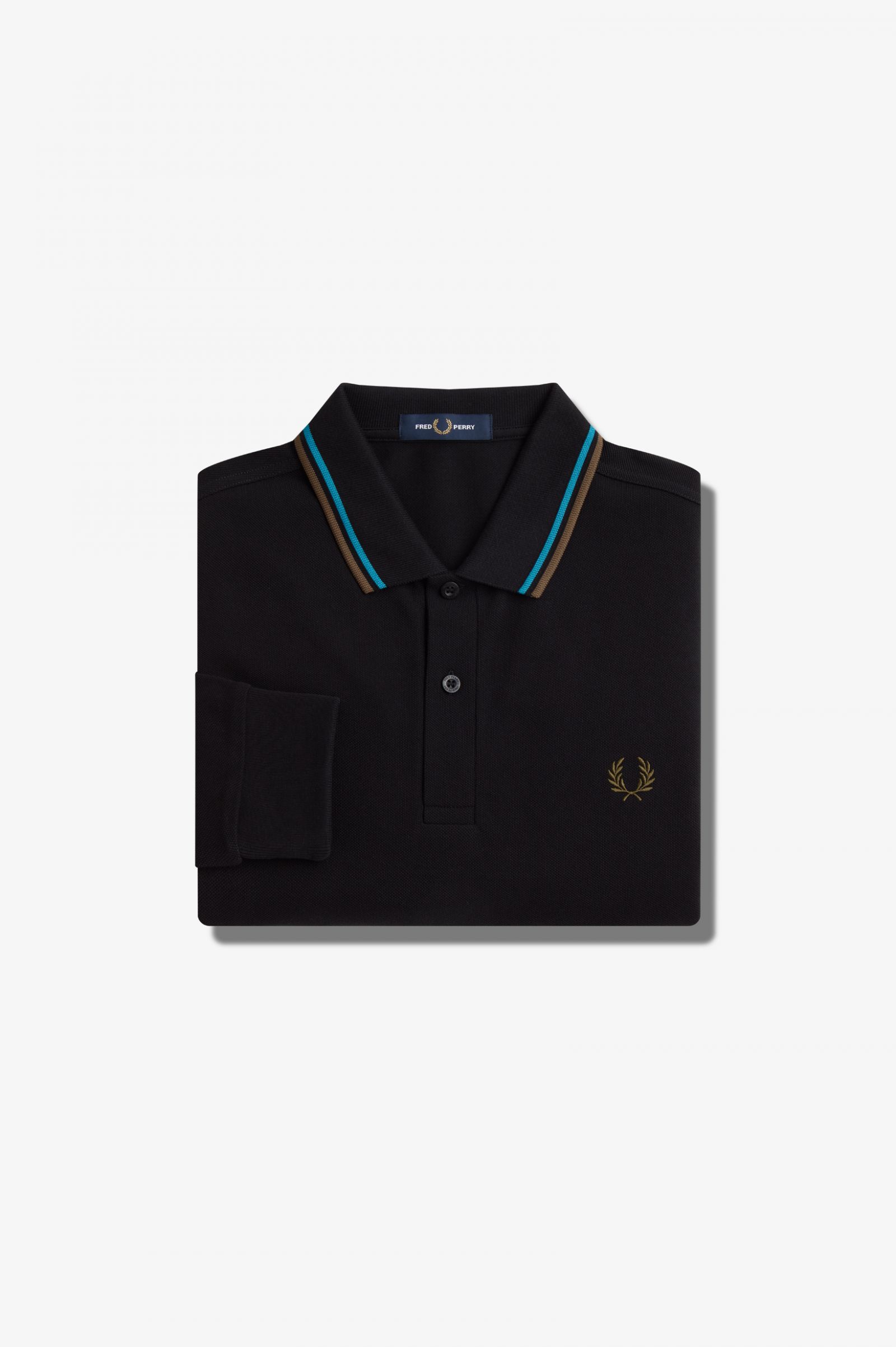 The Fred Perry ShirtM3636 Black / Cyber Blue / Uniform Green 7038026