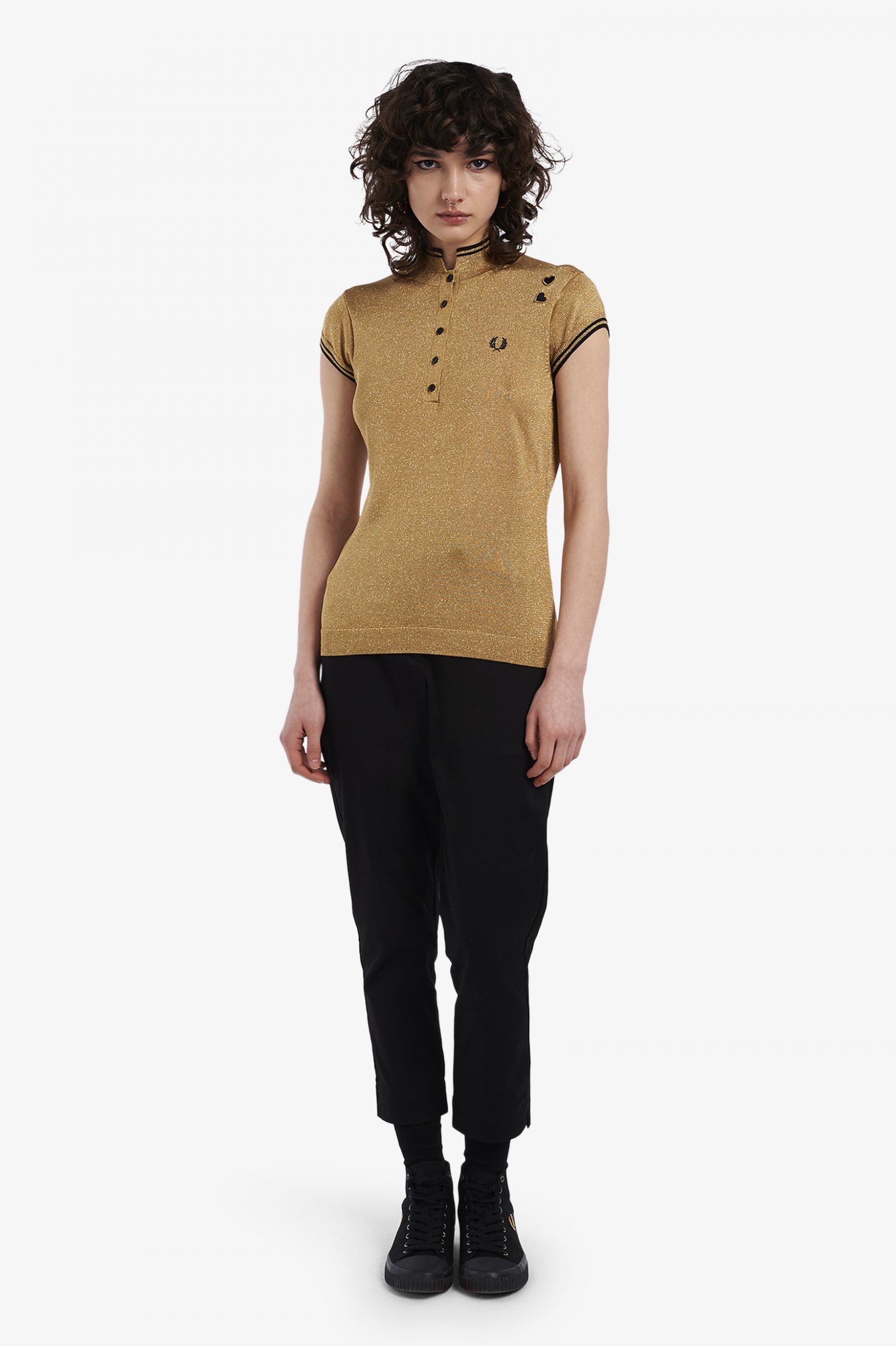 Amy Winehouse FoundationMetallic Knitted Shirt Black 7037932