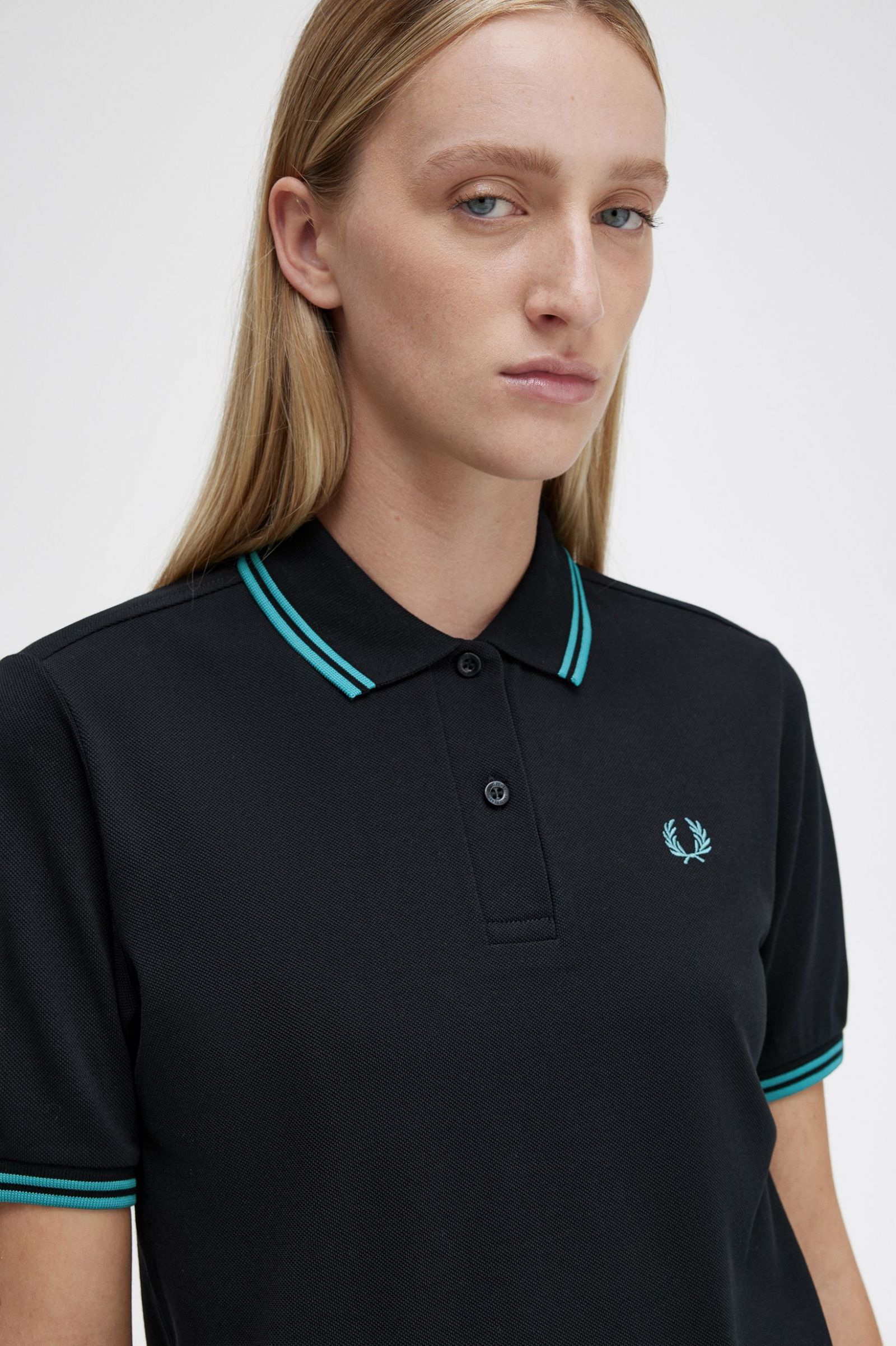 The Fred Perry ShirtG3600 Black / Deep Mint / Deep Mint 7039451
