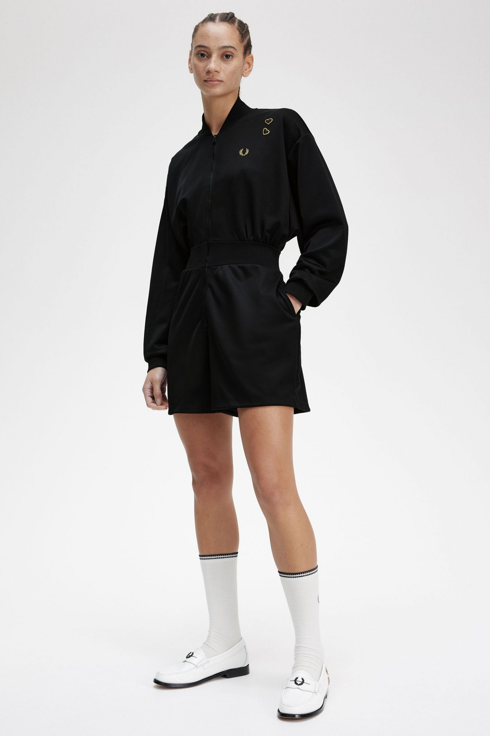 Amy Winehouse FoundationZip-Through Playsuit Black 7039297