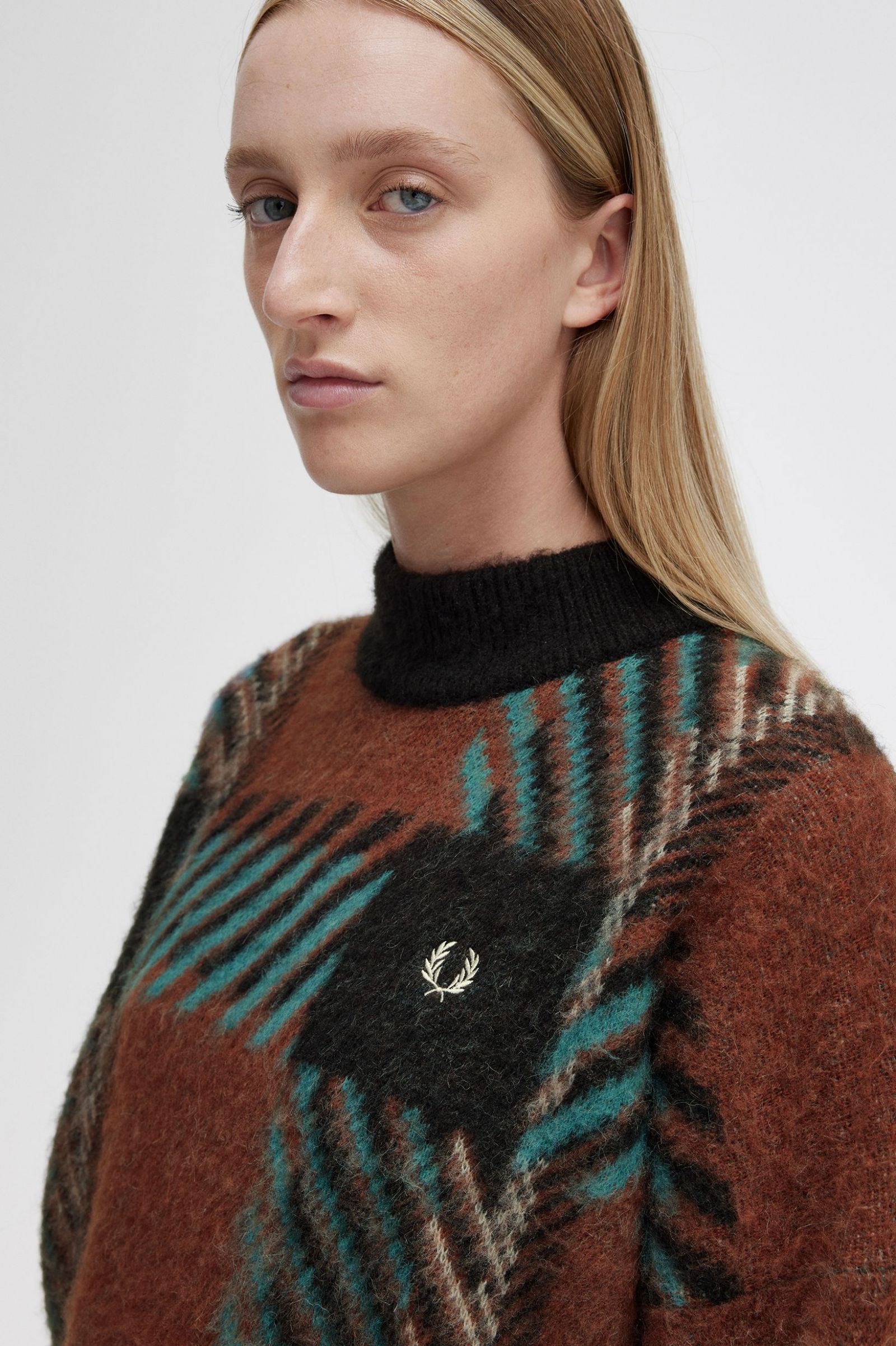 Glitch Tartan Jumper Whisky Brown 7039324
