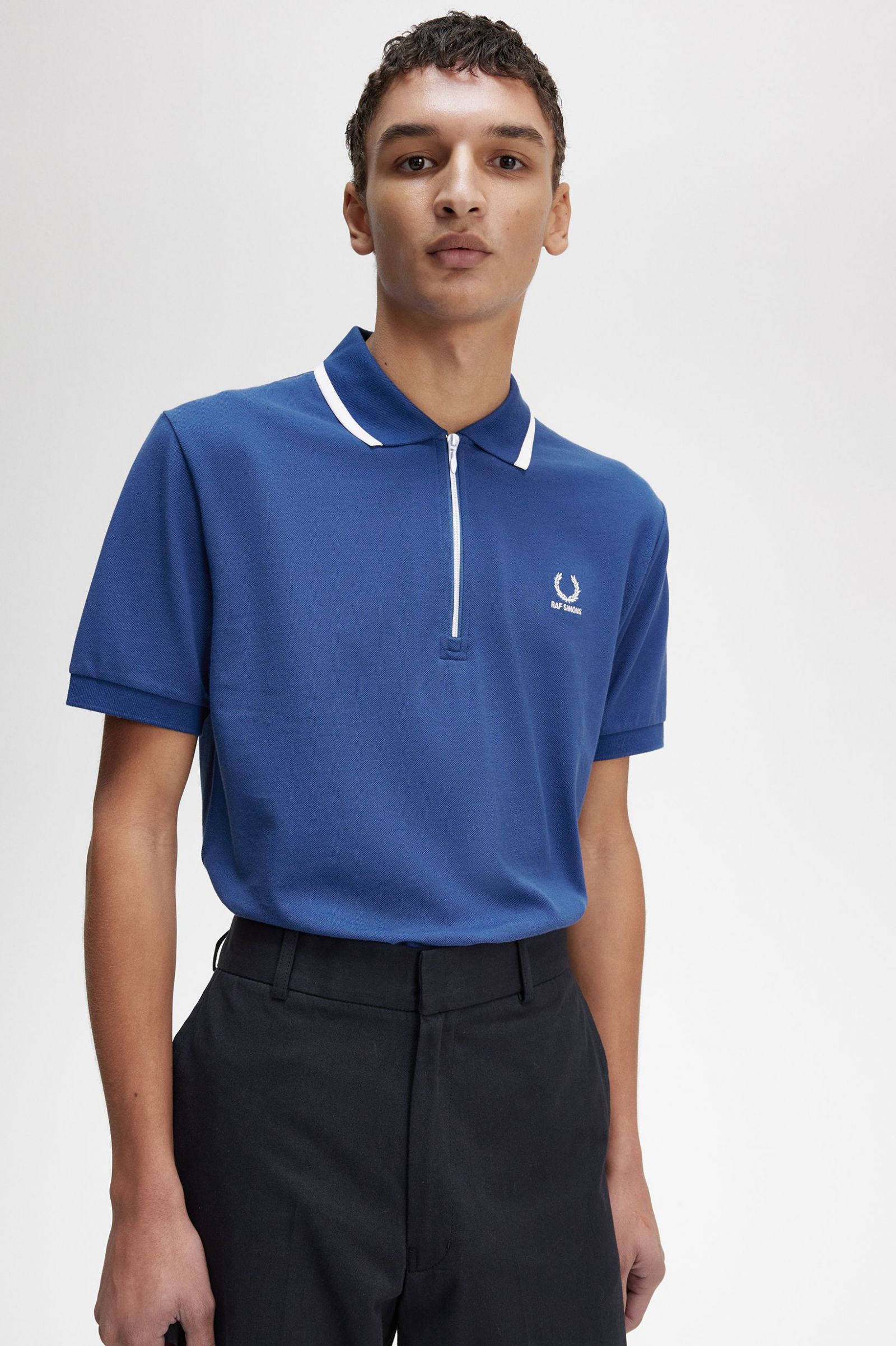 Raf SimonsHalf Zip Polo Shirt Royal Blue 7038630