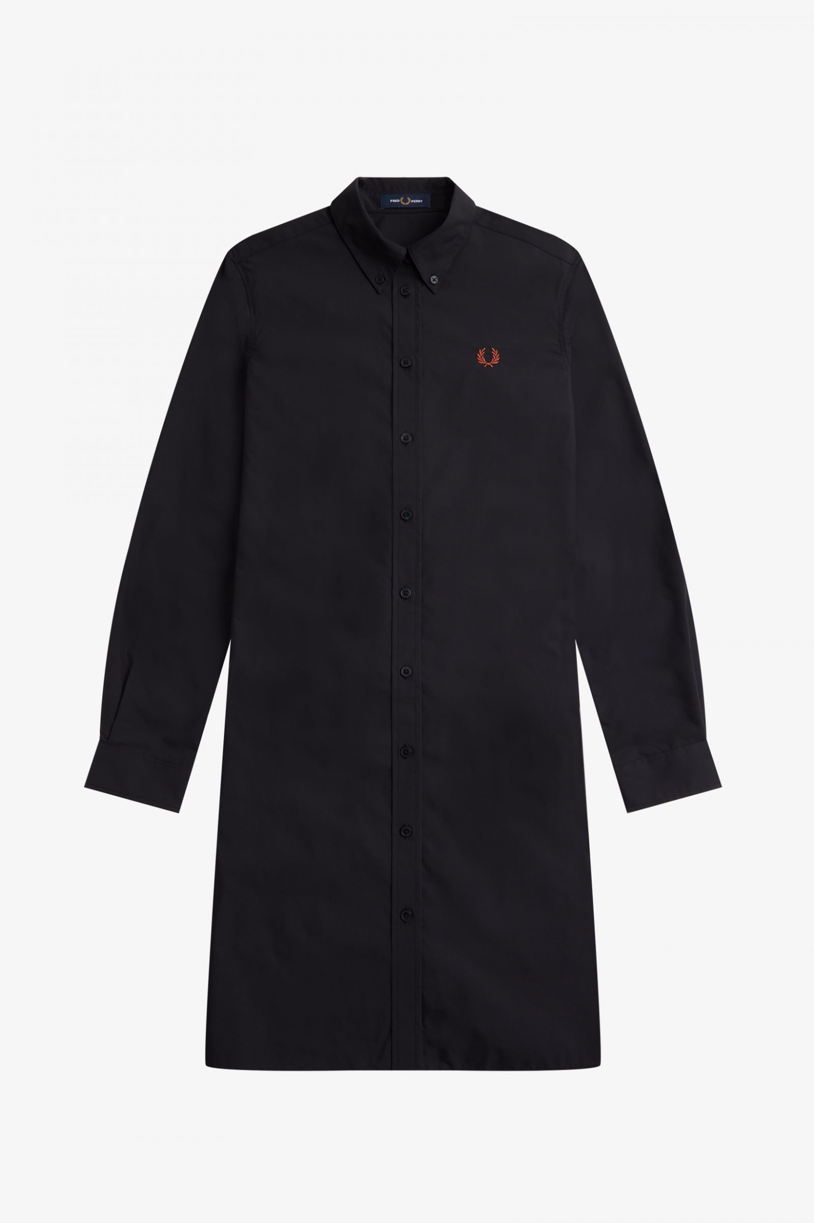 Button-Through Shirt Dress Black 7039354