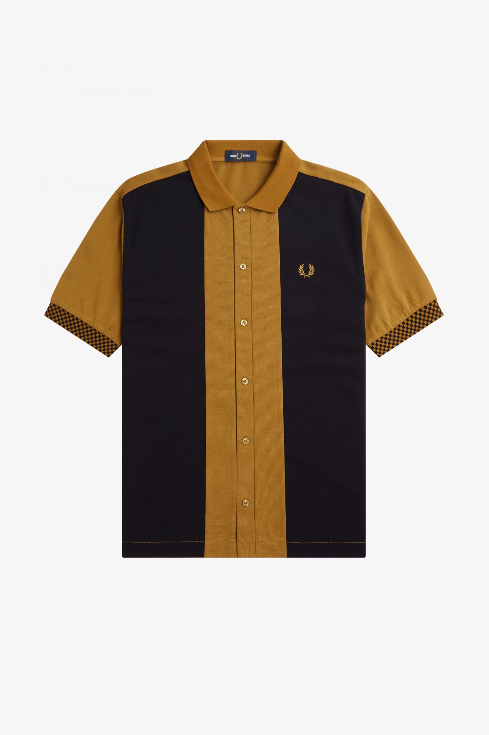 Button Through Polo Shirt Dark Caramel 7038511