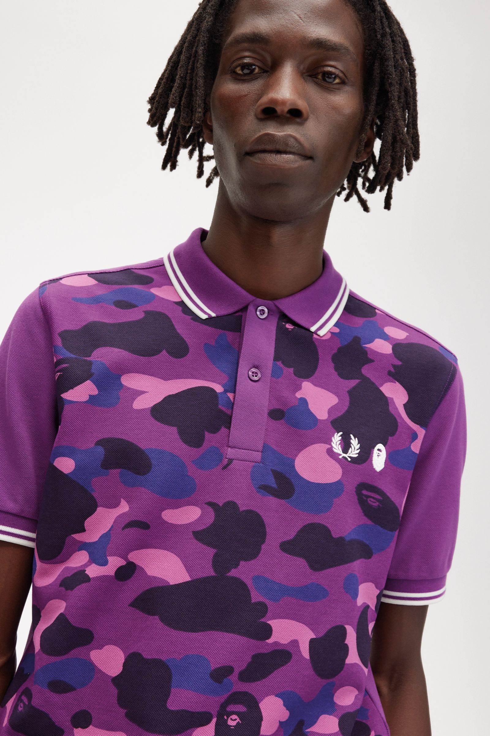 A Bathing Ape?Camouflage Fred Perry Shirt Black 7038237