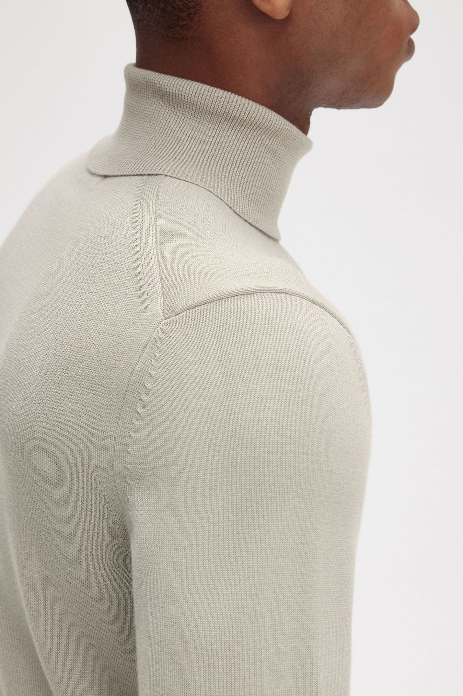 Roll Neck Jumper Dark Oatmeal 7038701