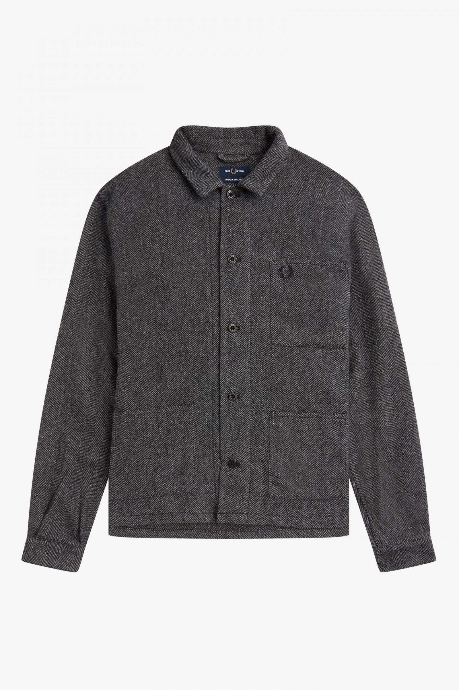 Made In EnglandHerringbone Overshirt Black 7037894