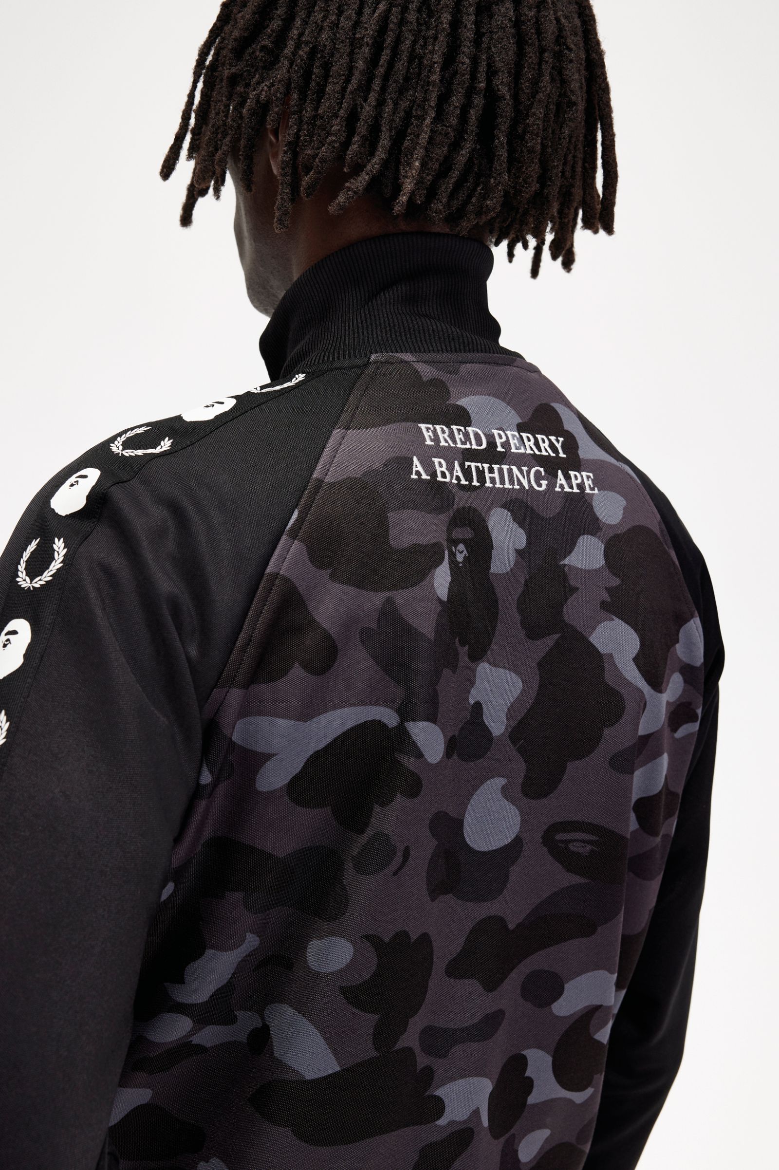 A Bathing Ape?Camouflage Panel Track Jacket Black 7038241