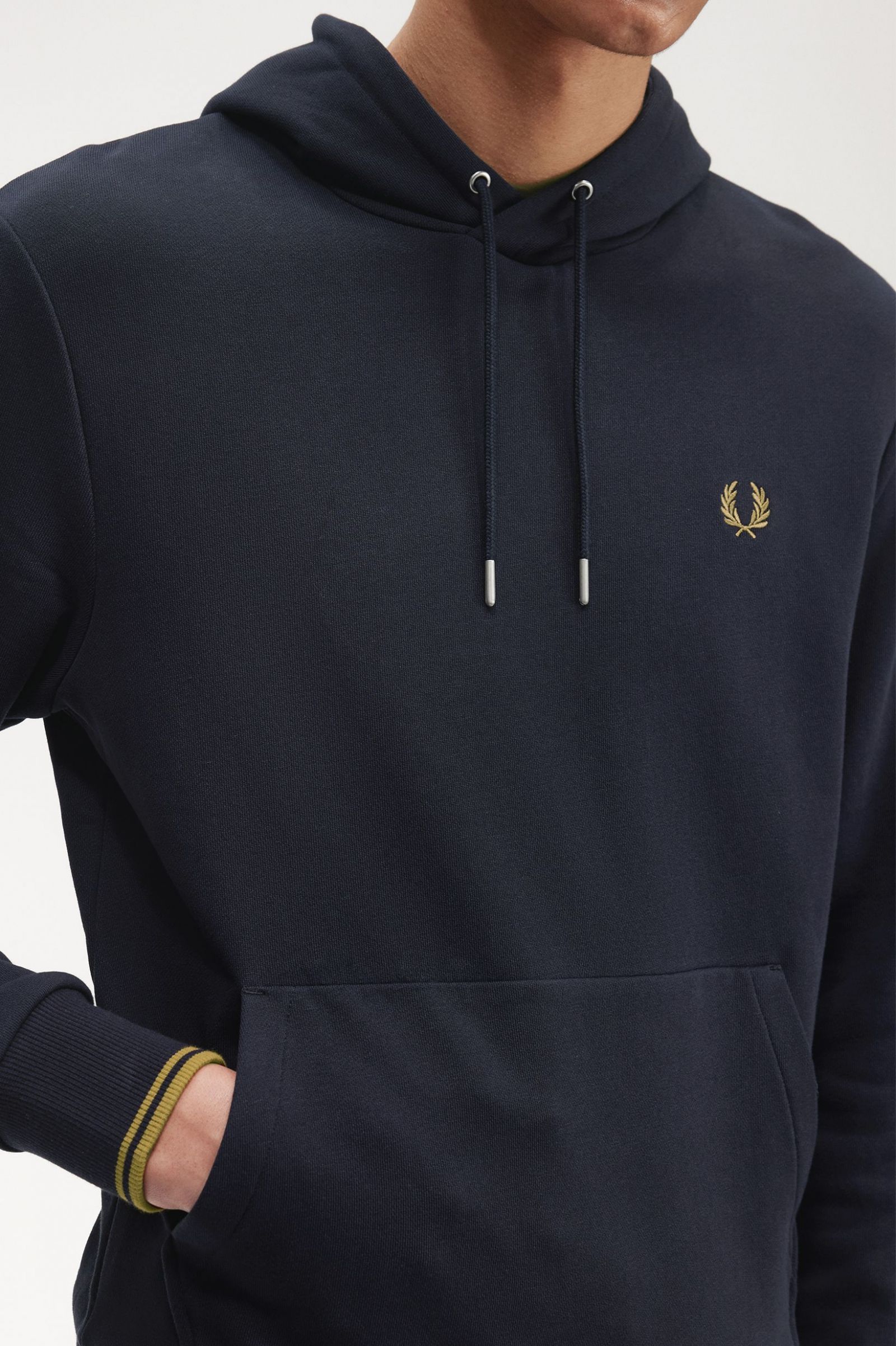 Tipped Hooded Sweatshirt Navy / Dark Caramel 7038844