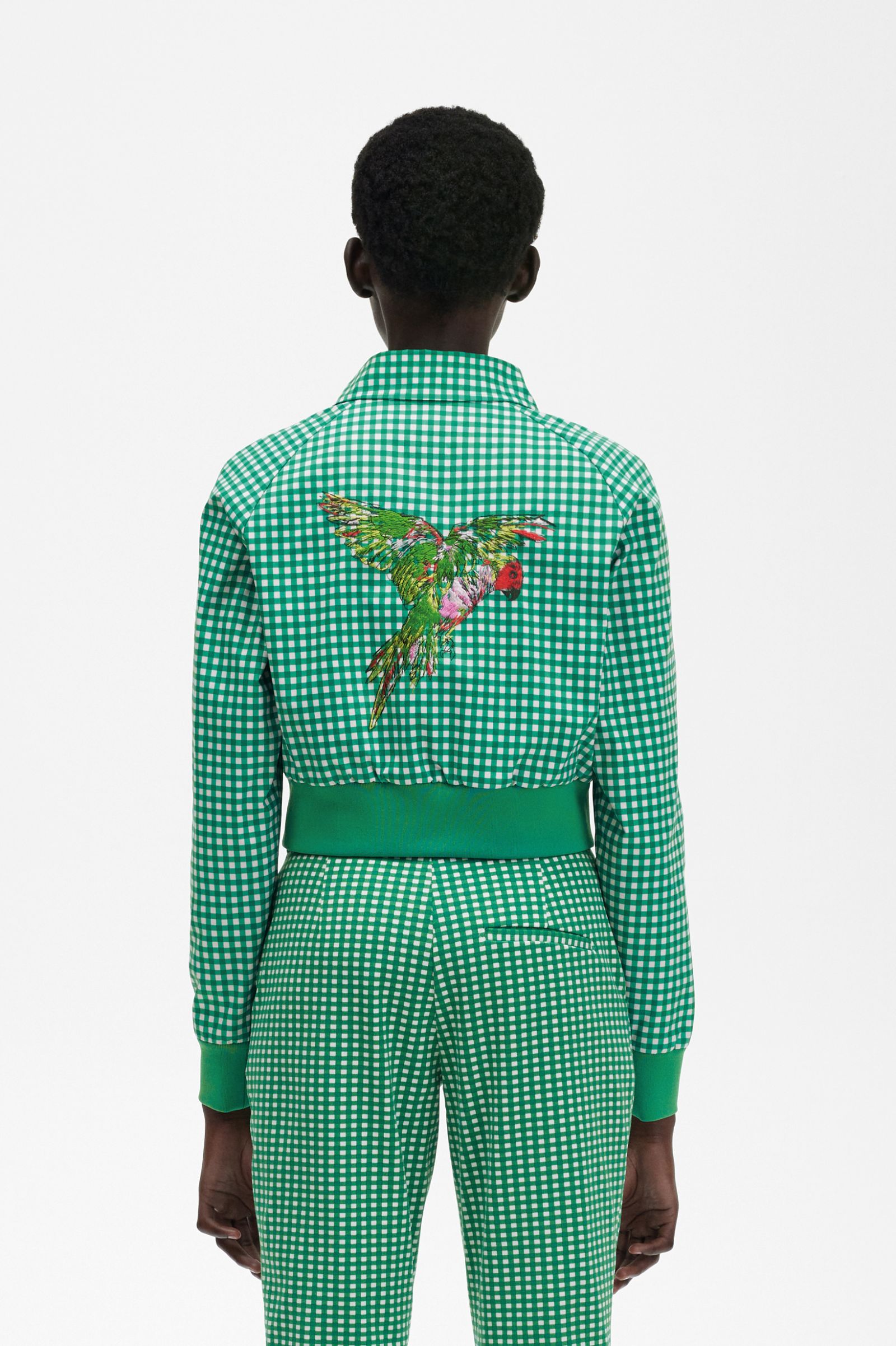 Amy Winehouse FoundationEmbroidered Gingham Jacket Fred Perry Green 7037938