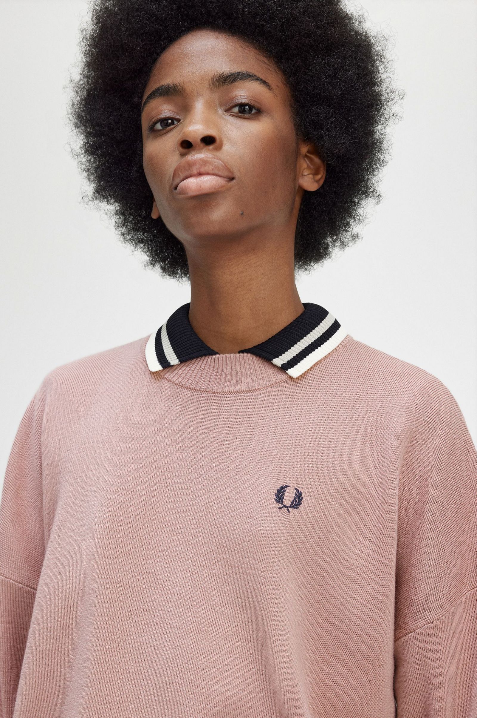 Colour Block Jumper Dusty Rose Pink 7039312