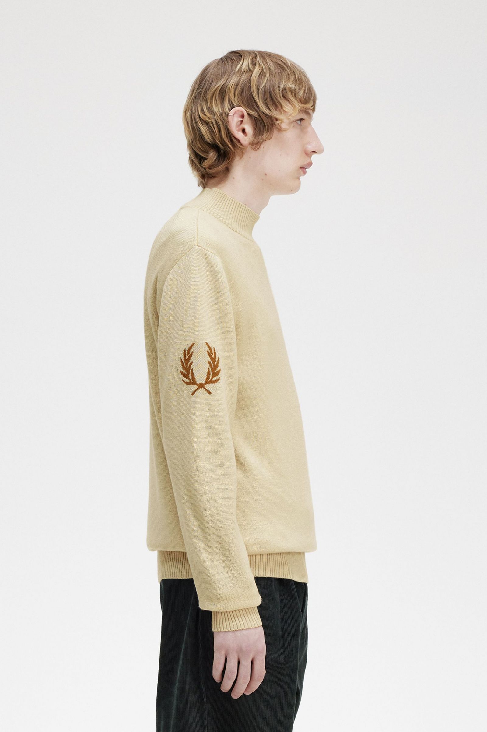 Laurel Wreath Mock Neck Jumper Oatmeal 7038357