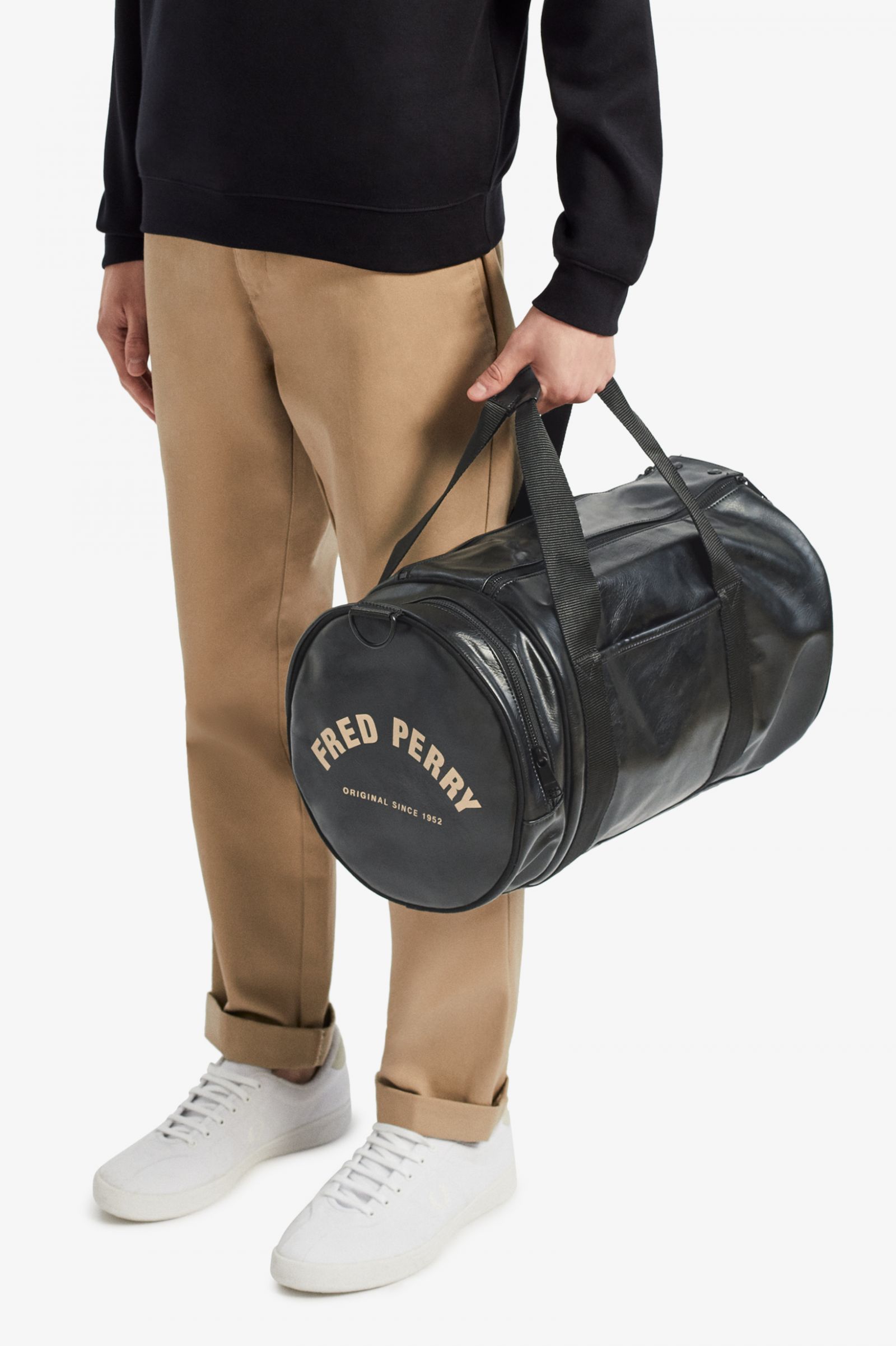 Tonal PU Barrel Bag Black 7039260